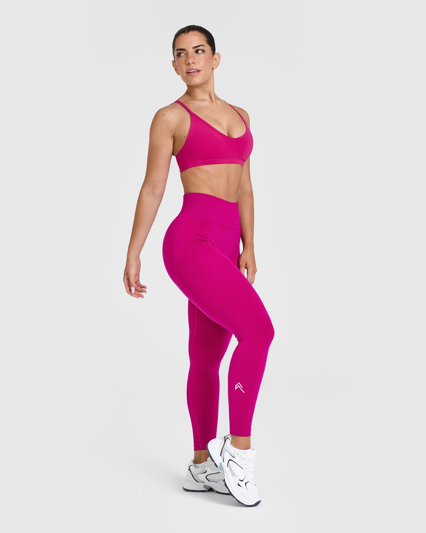EffortlessLift Seamless Leggings with White Logo | Fuchsia - Image 3