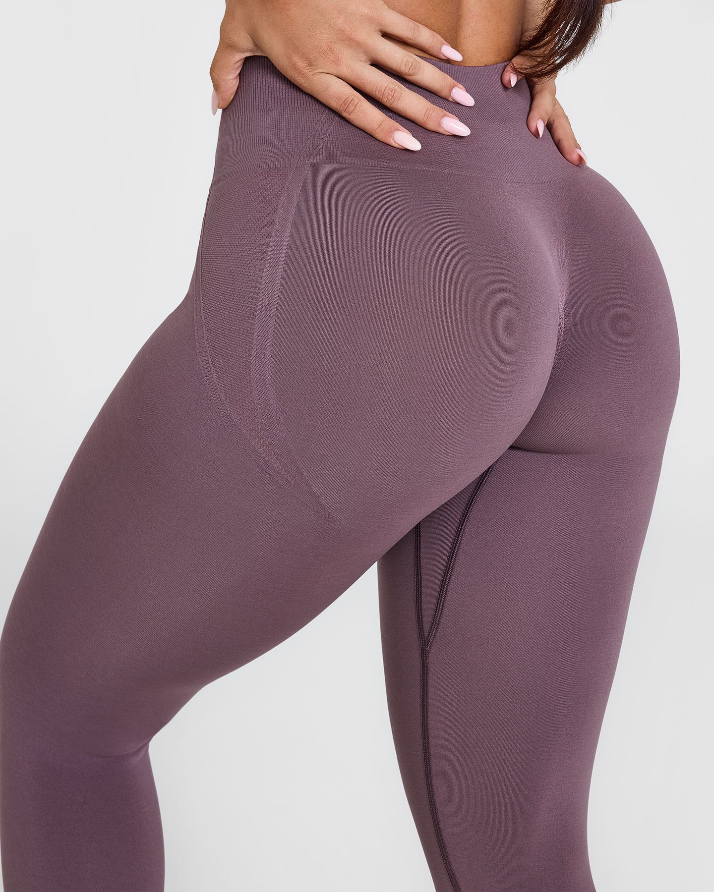 EffortlessLift Seamless Leggings with White Logo | Vintage Purple - Image 5