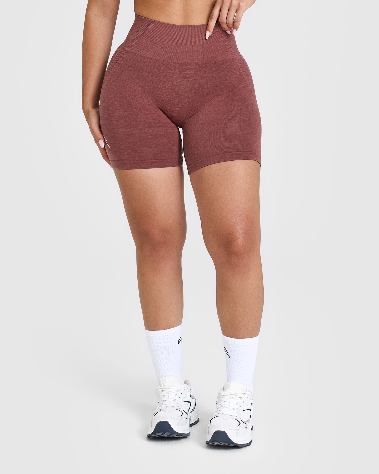 EffortlessLift Seamless Shorts with White Logo | Berry