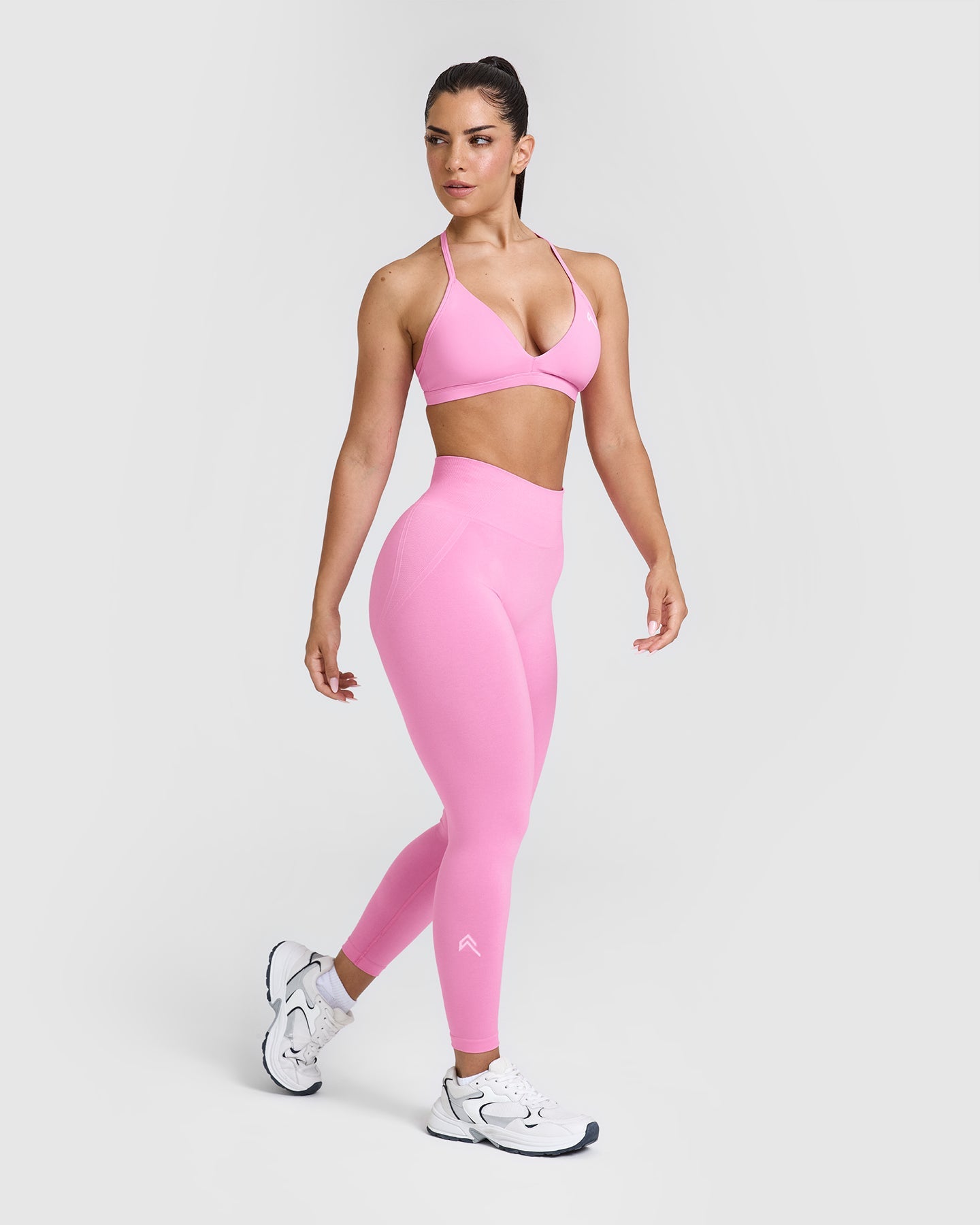 EffortlessLift Seamless Leggings with White Logo | Power Pink - Image 3