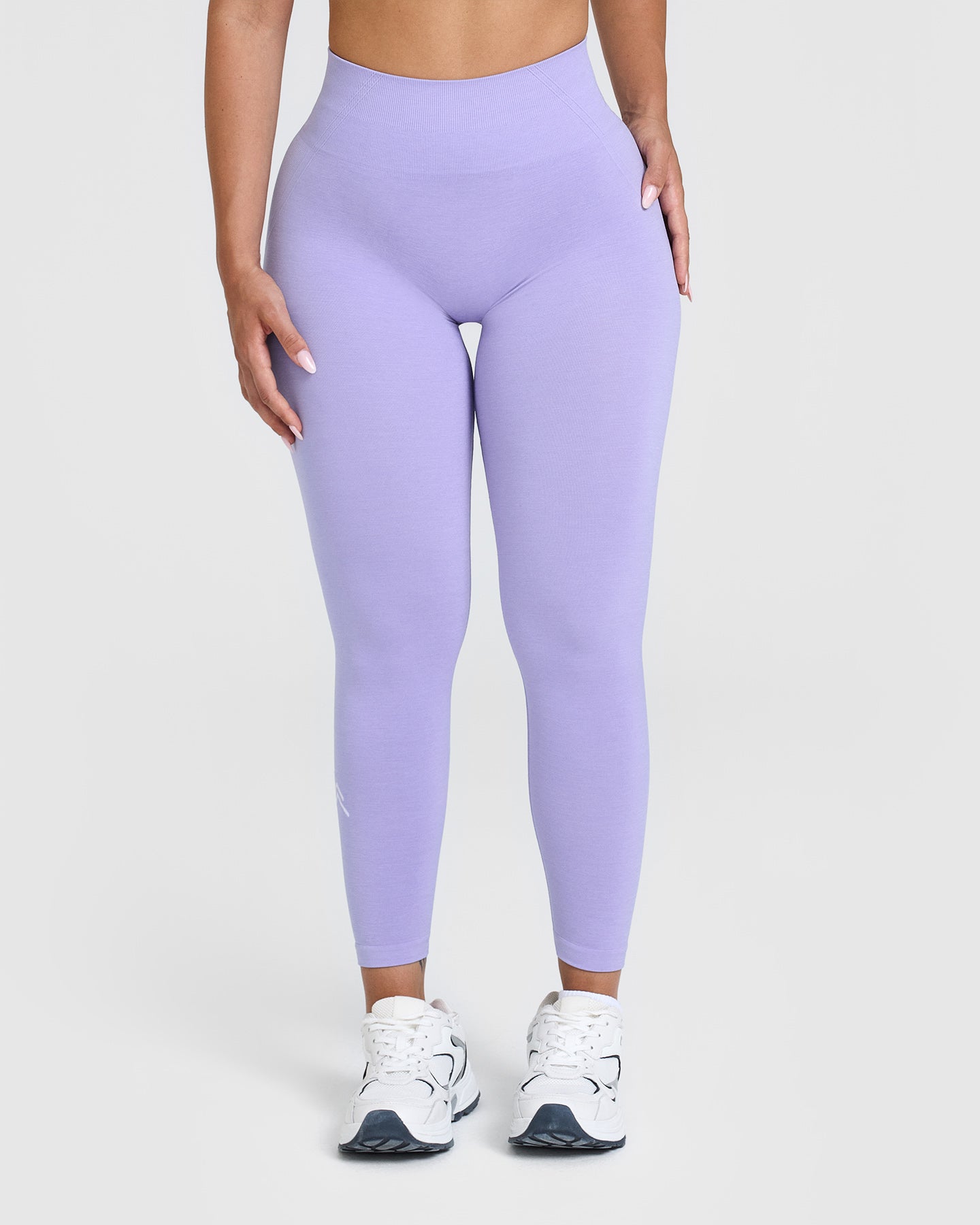 EffortlessLift Seamless Leggings with White Logo | Vintage Violet