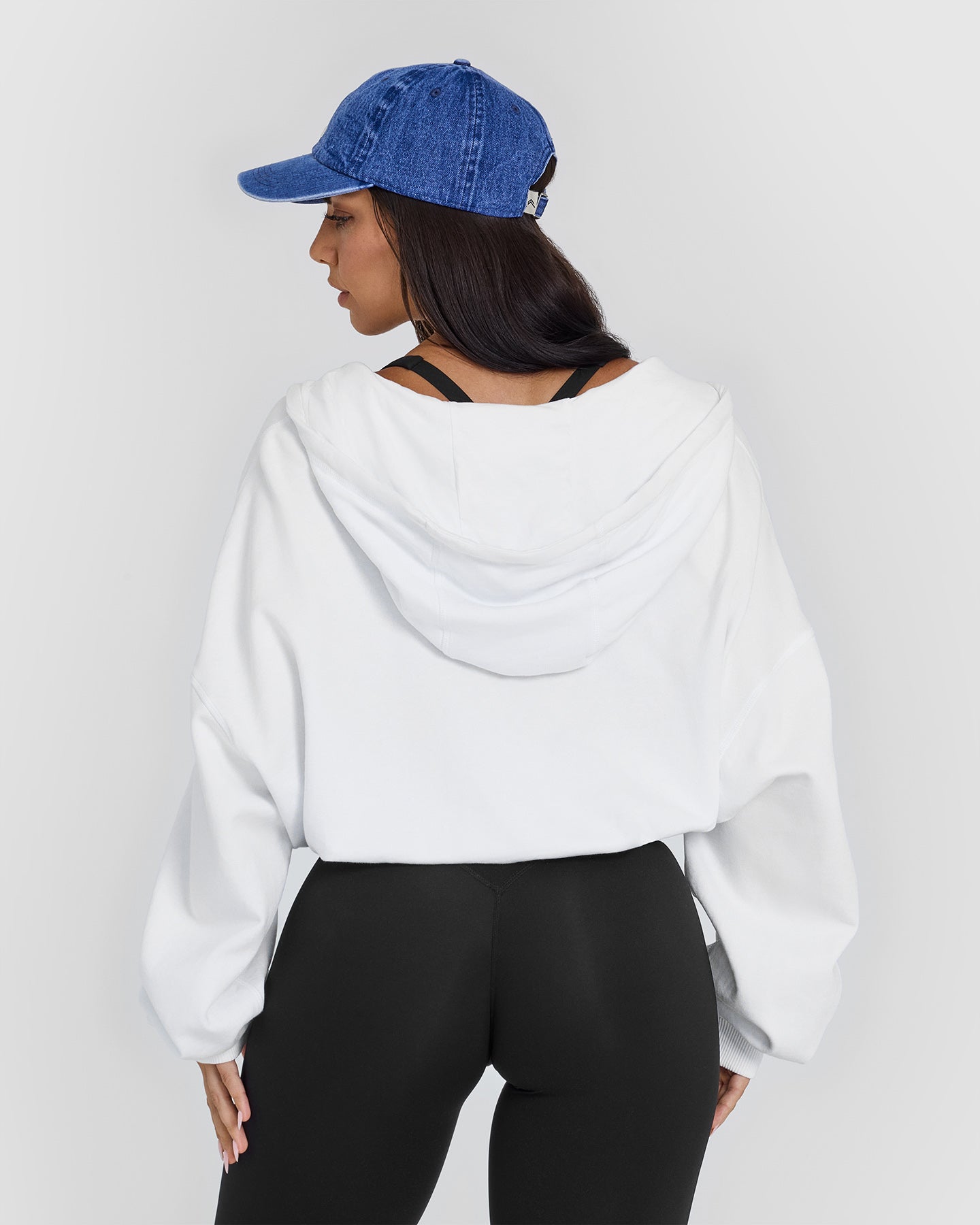 Alternative view of Raw Lounge Oversized Zip Through Hoodie with Graphic | White