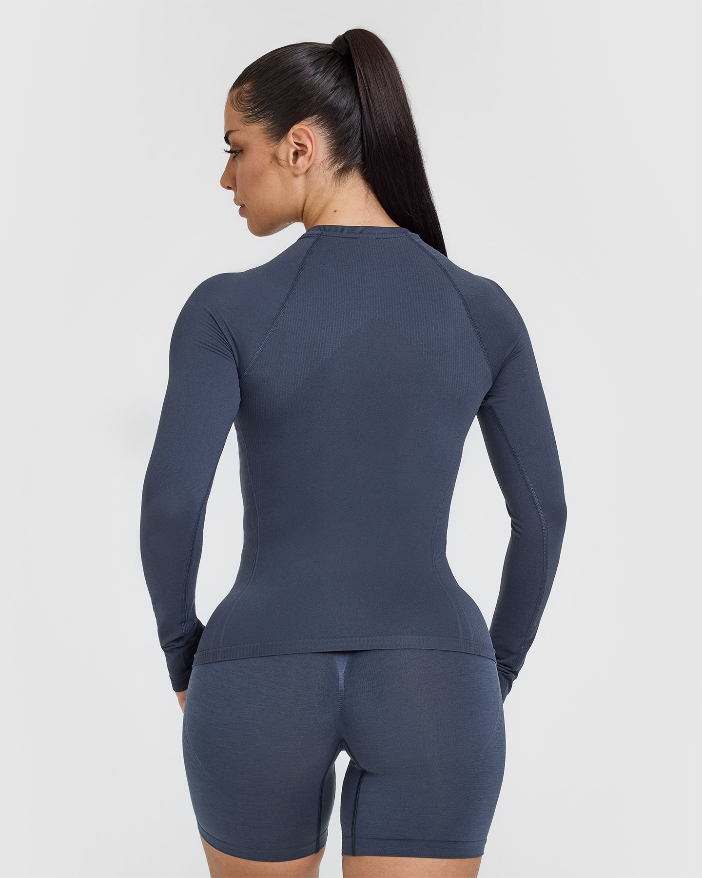 Alternative view of Go To Seamless Fitted Long Sleeve Top | True Blue