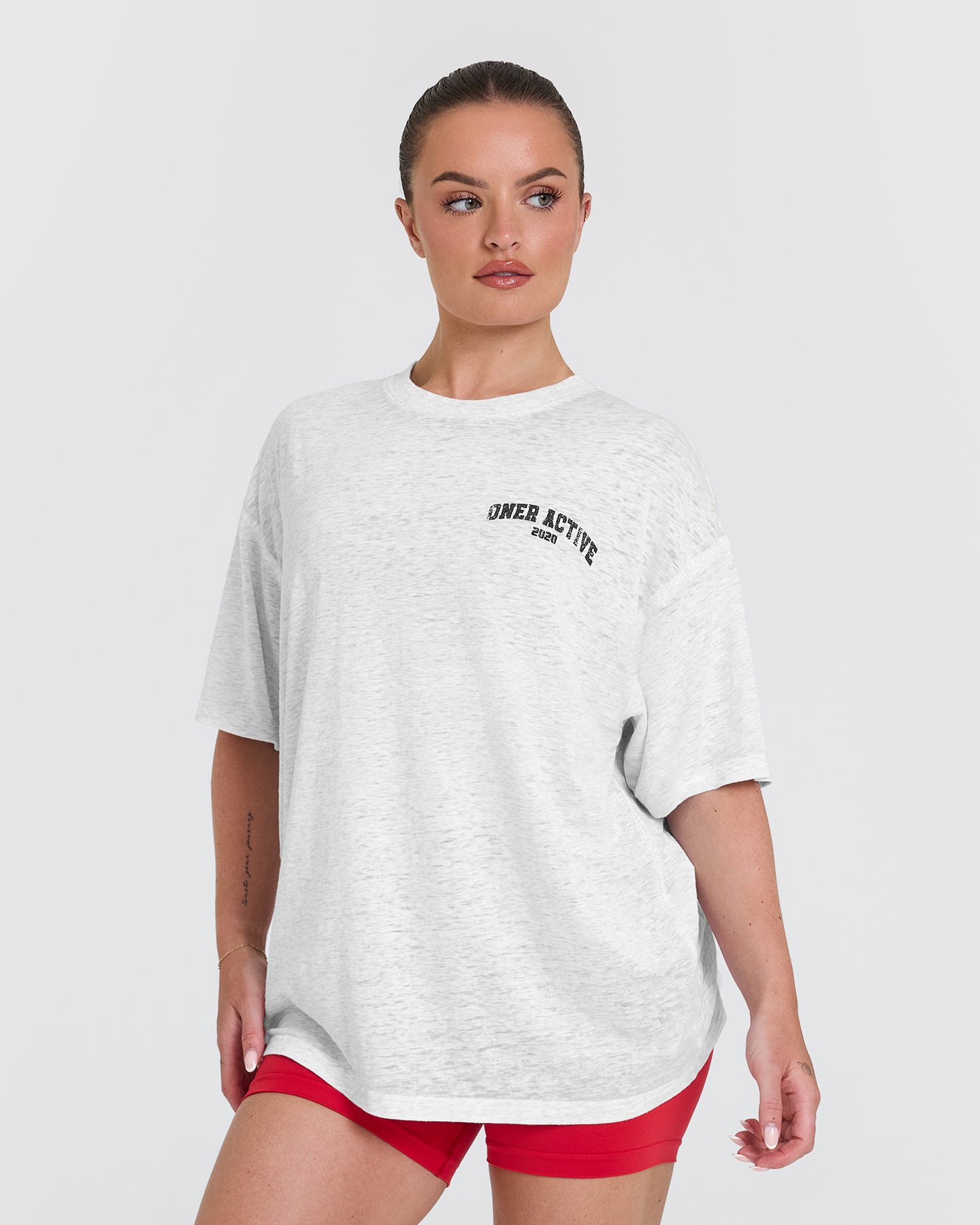 Legendary Graphic Print Washed T-Shirt | Light Grey Marl - Image 2