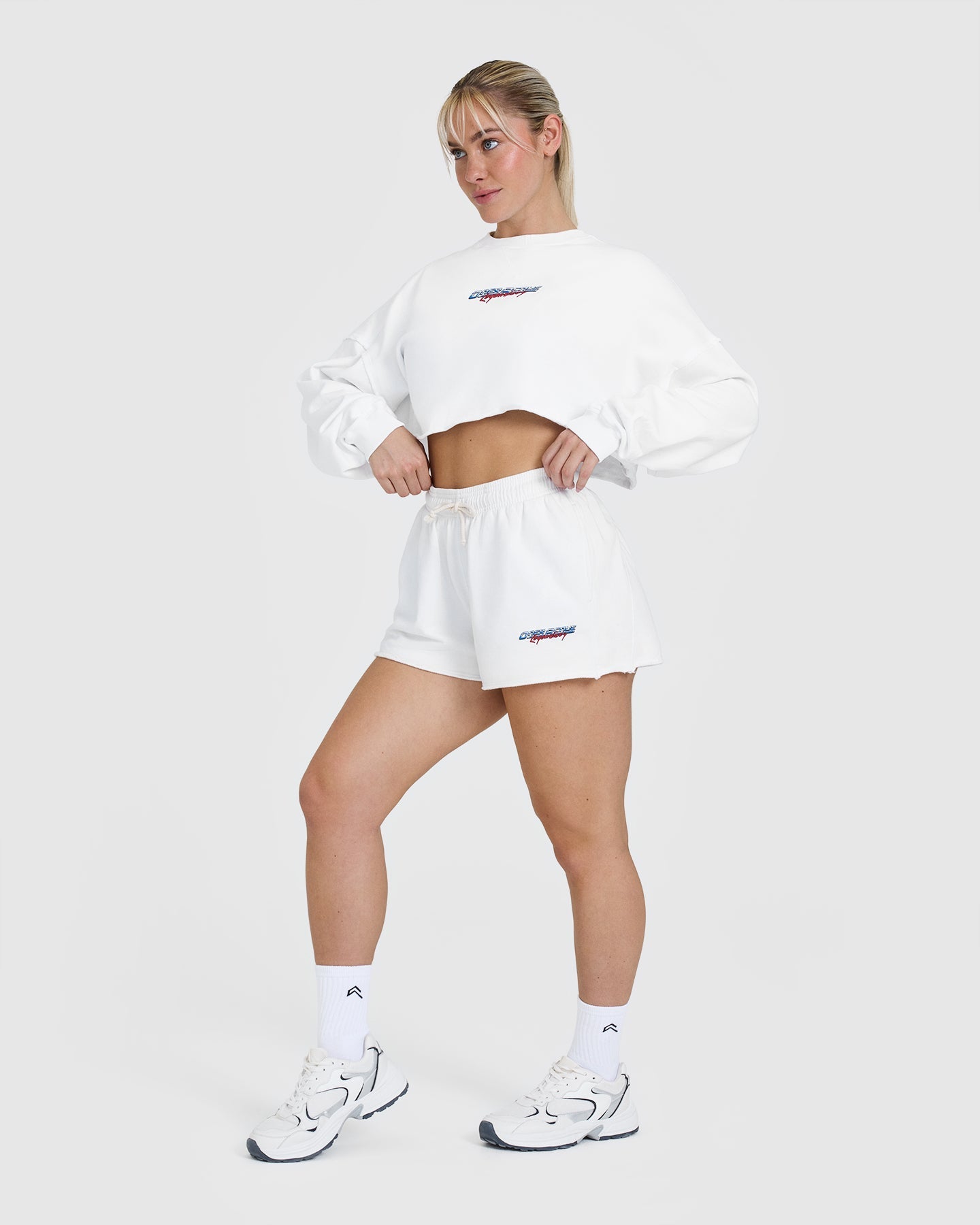 Raw Lounge Oversized Shorts with Graphic | White - Image 3