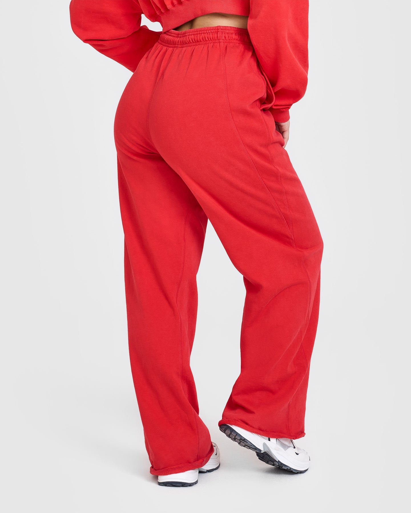 Alternative view of Raw Lounge Wide Leg Joggers with Graphic | Muscle Mommy Red