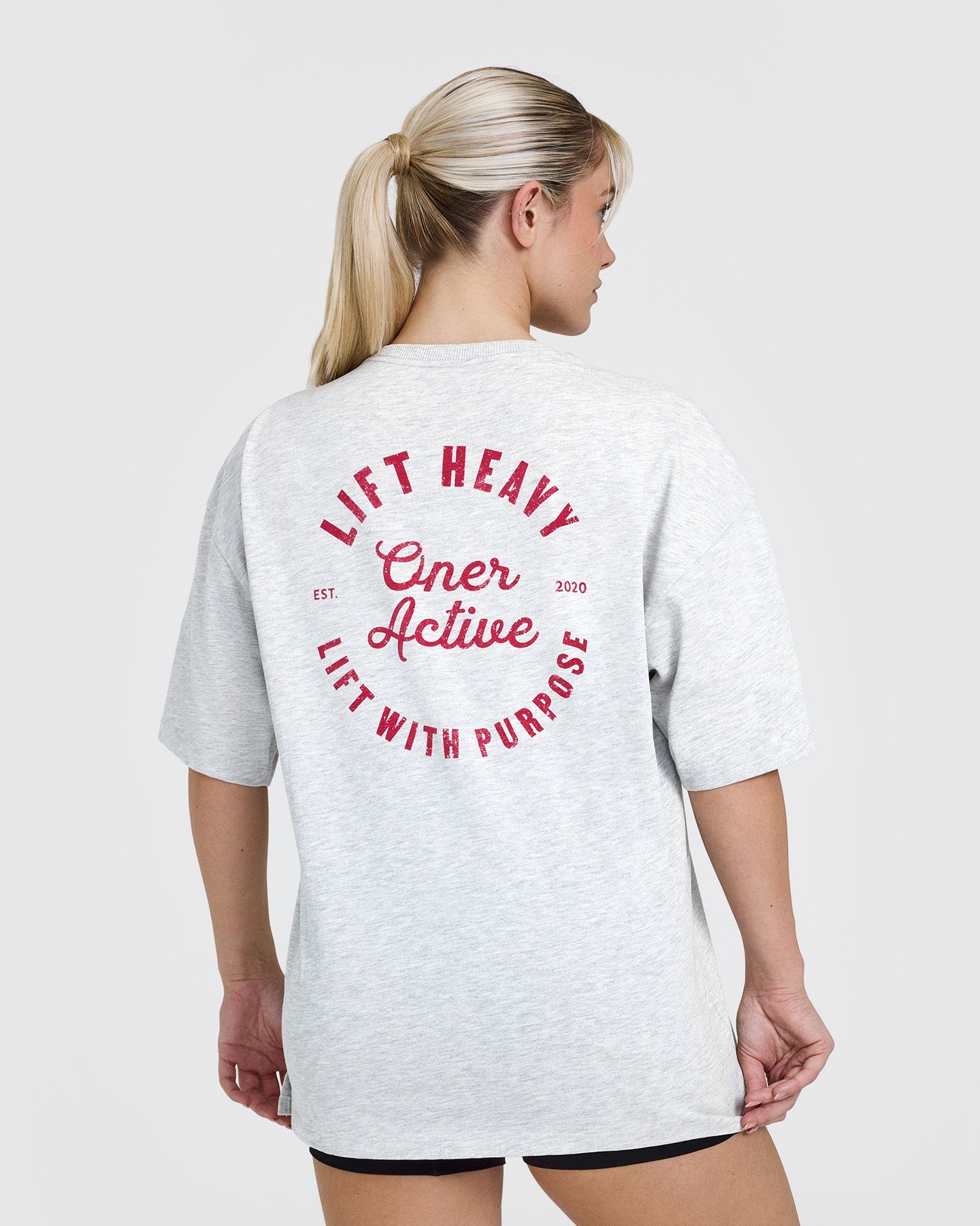 Alternative view of OA Graphic Washed T-Shirt | Light Grey Marl