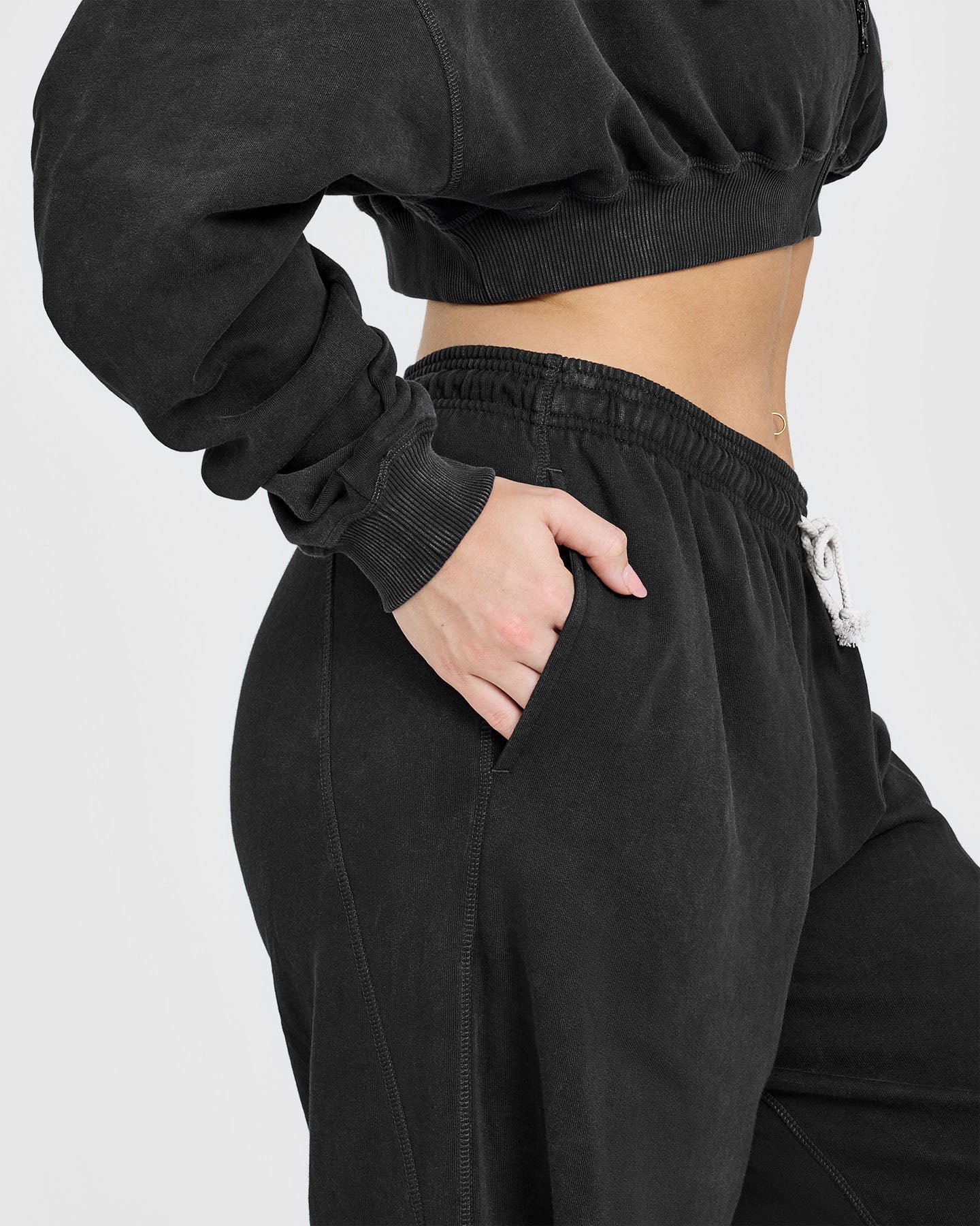 Raw Lounge Wide Leg Joggers with Graphic | Washed Black - Image 5