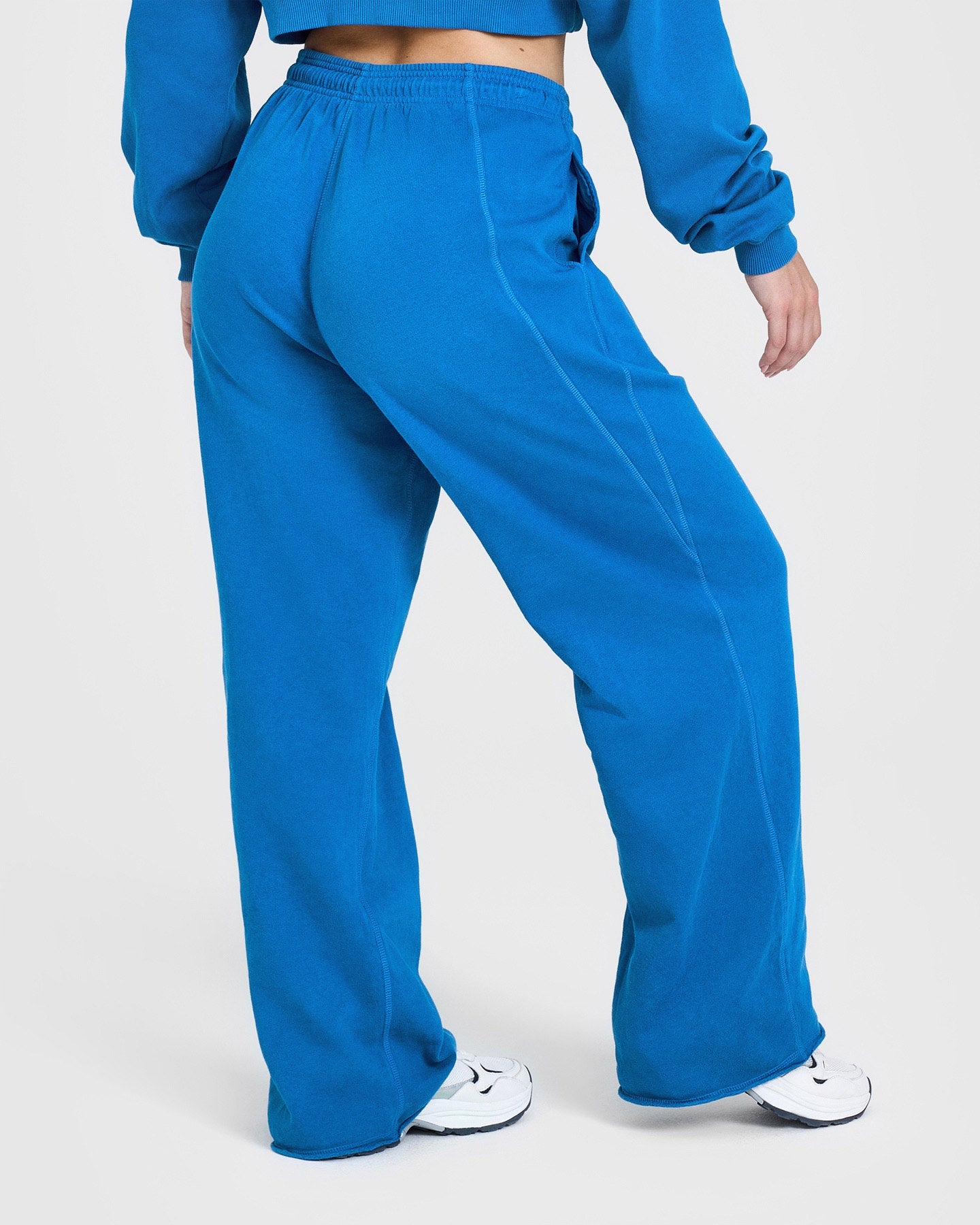 Alternative view of Raw Lounge Wide Leg Joggers with Graphic | Retro Blue