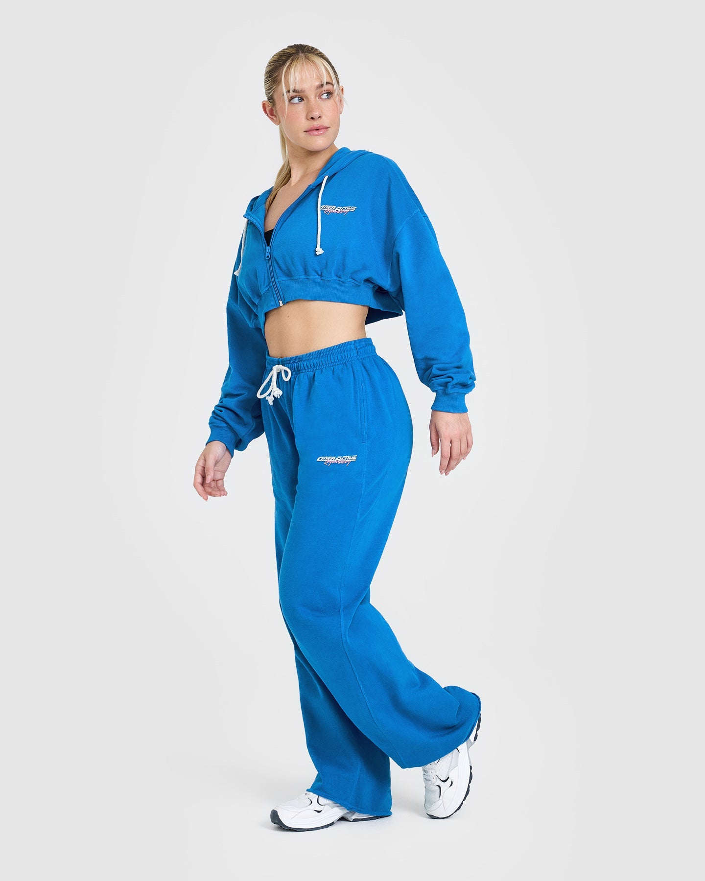 Raw Lounge Wide Leg Joggers with Graphic | Retro Blue - Image 3