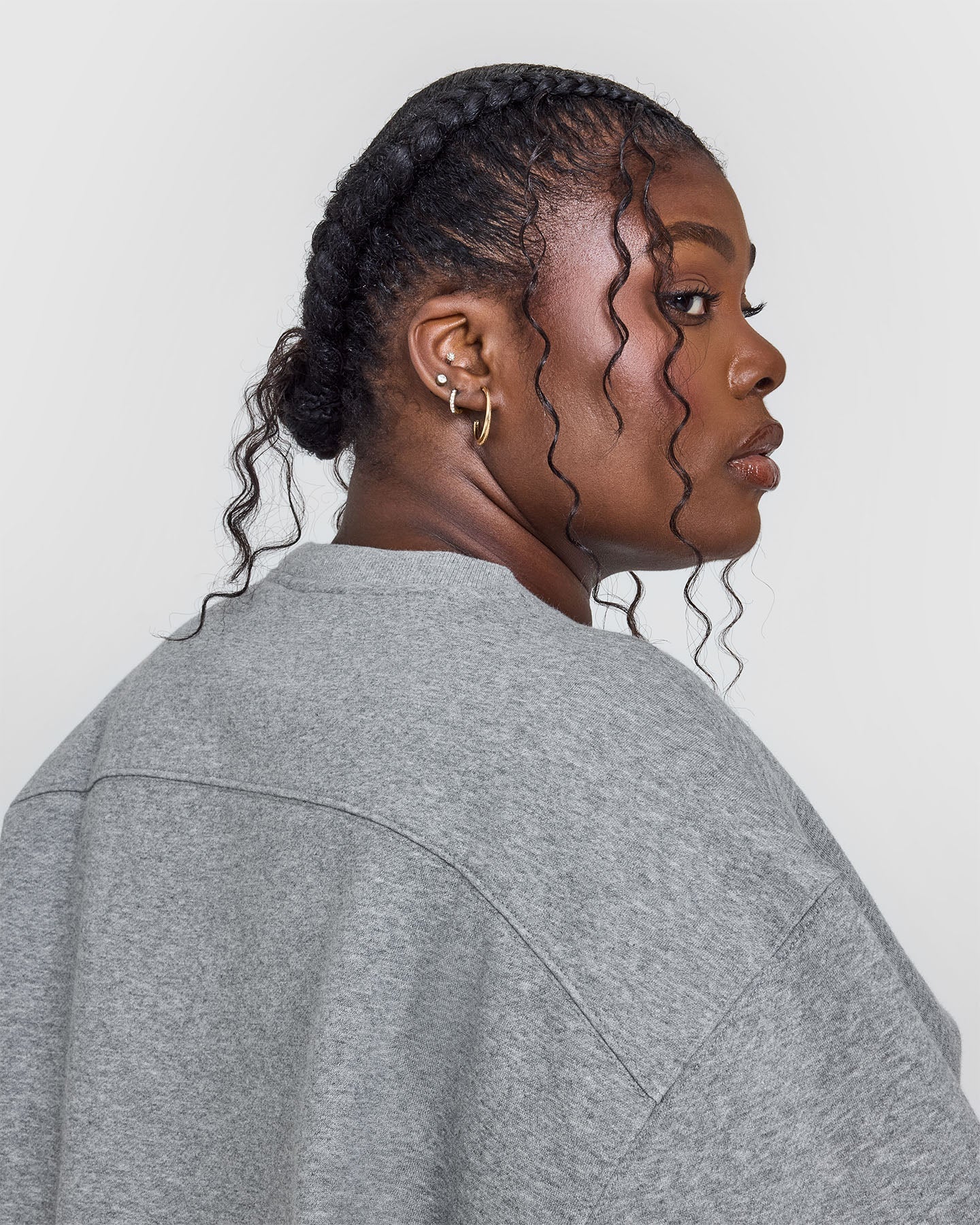 Foundations Crew Neck Sweatshirt | Charcoal Marl - Image 5