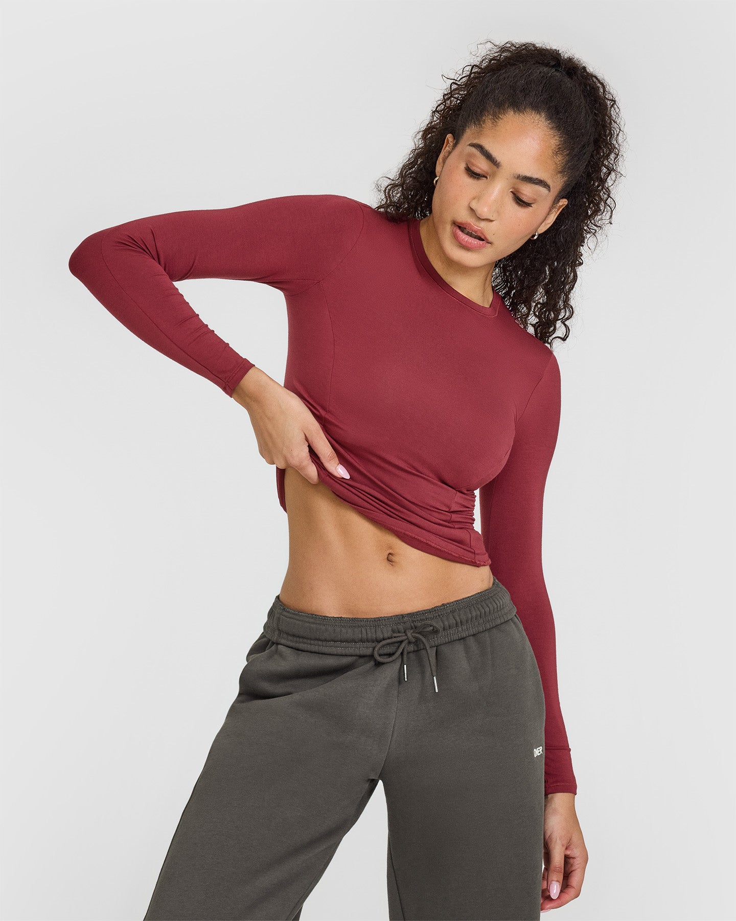 Mellow Soft Long Sleeve Top | Burnt Cherry