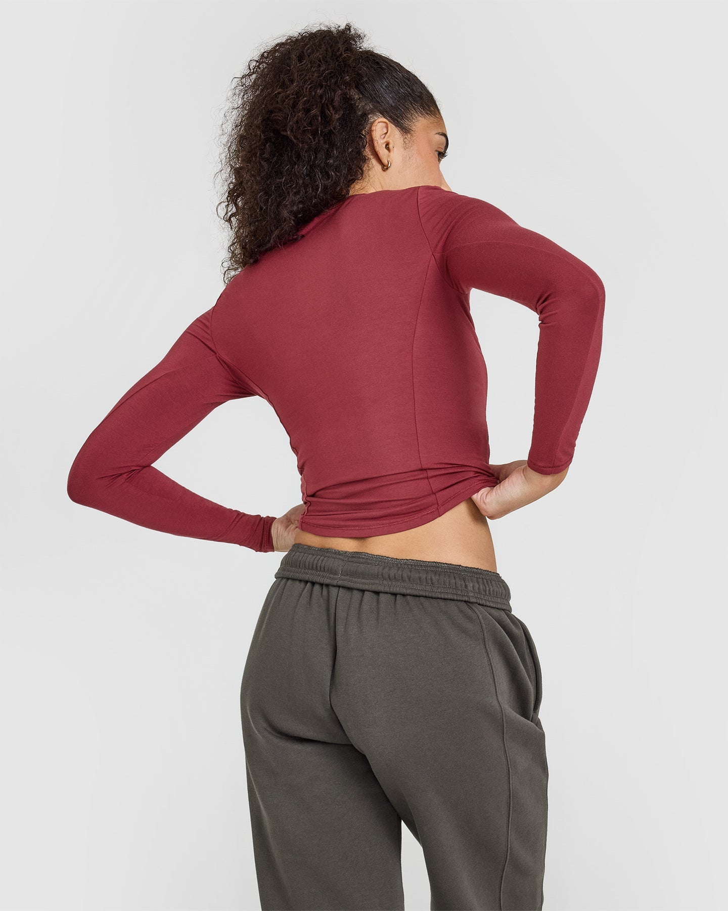Alternative view of Mellow Soft Long Sleeve Top | Burnt Cherry