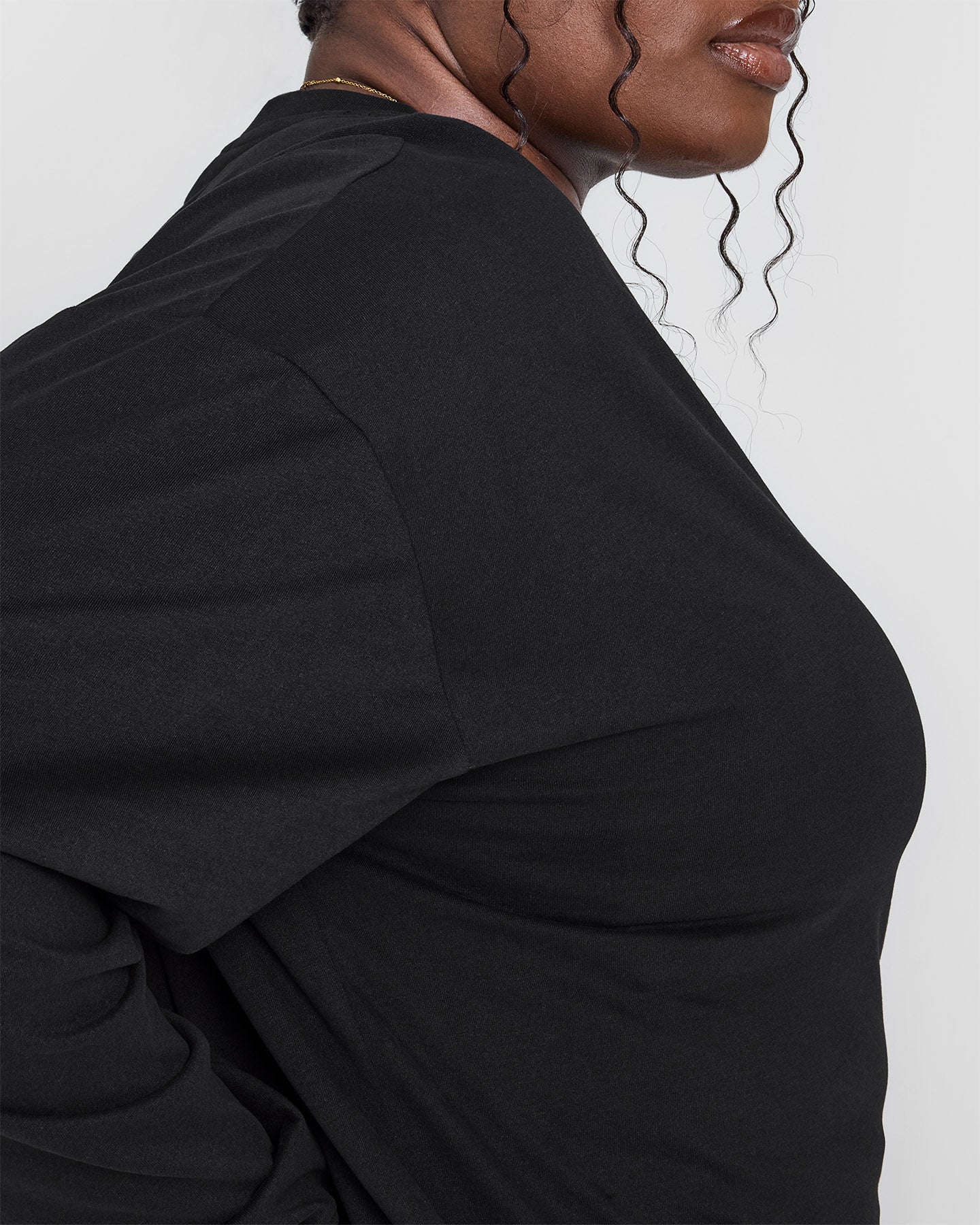 Classic Oversized Lightweight Long Sleeve Top | Black - Image 5