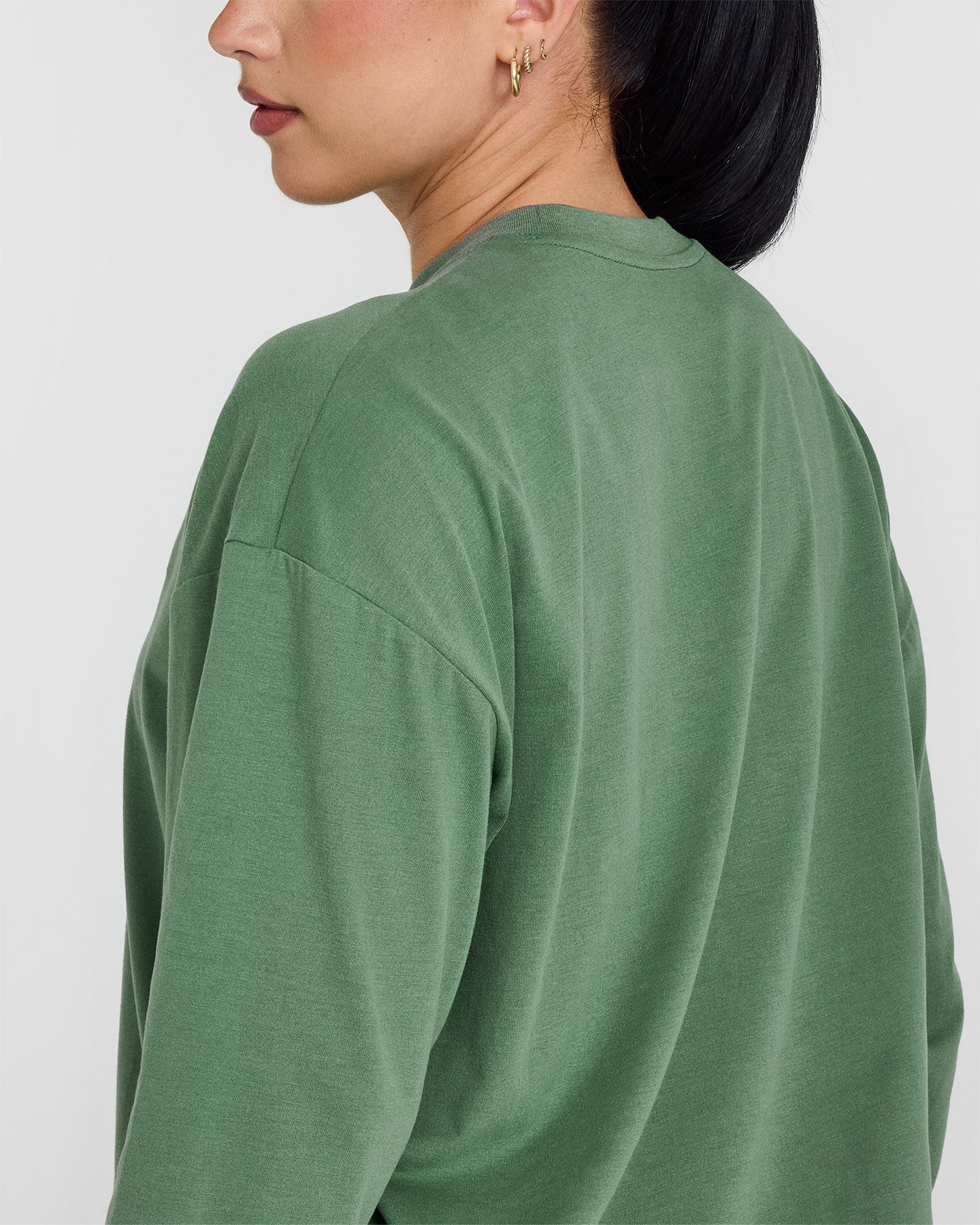 Classic Oversized Lightweight Long Sleeve Top | Washed Forest Green - Image 4