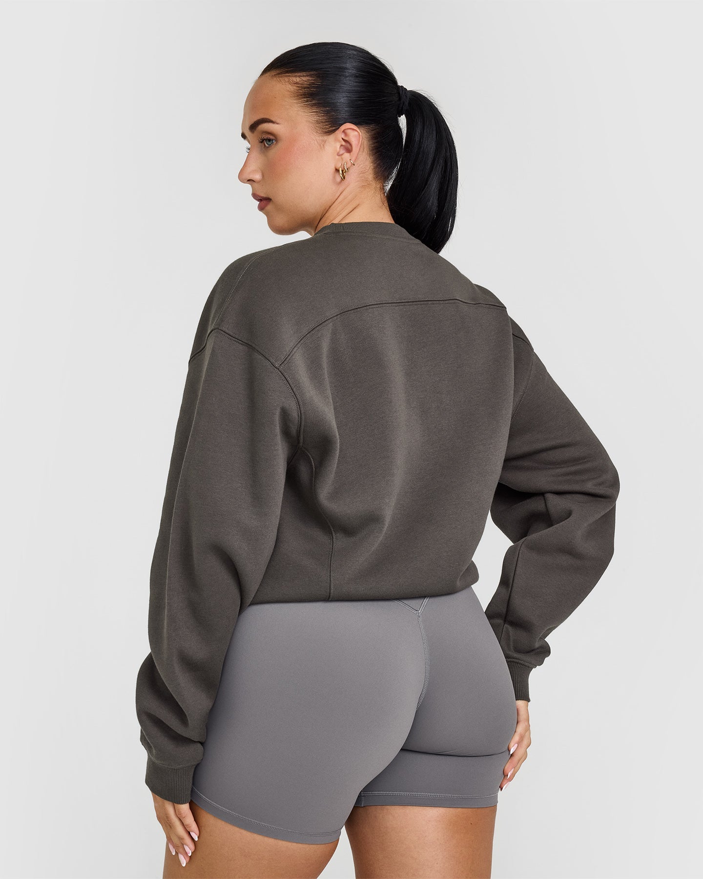 Alternative view of Foundations Crew Neck Sweatshirt | Deep Taupe
