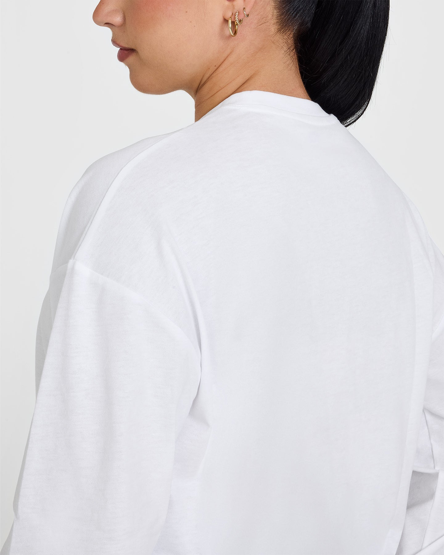 Classic Oversized Lightweight Long Sleeve Top | White - Image 5