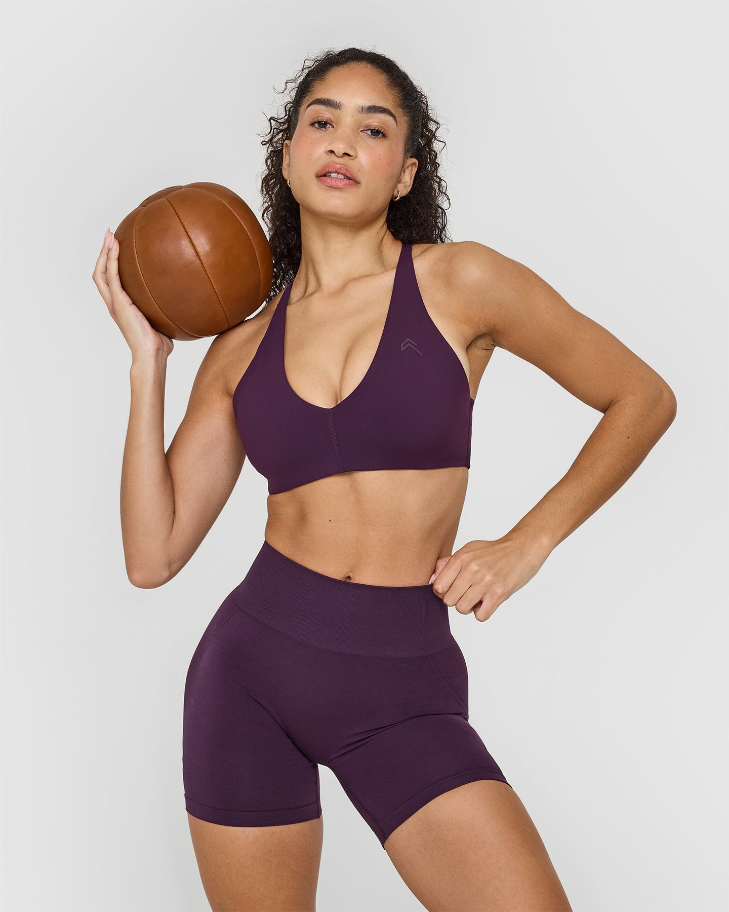 EffortlessLift Seamless Shorts with White Logo | Blackberry Purple - Image 6