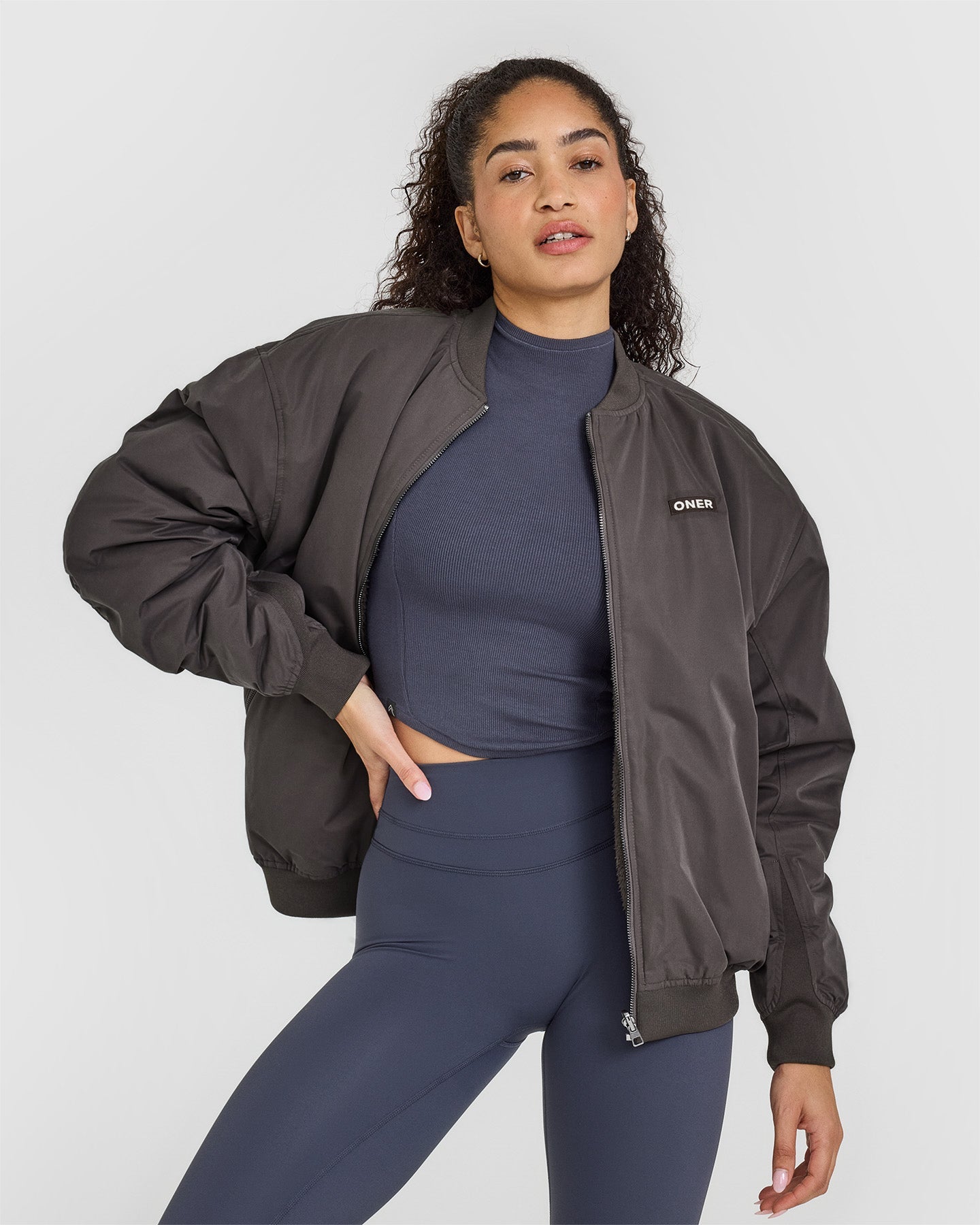 Alternative view of Reversible Bomber Jacket | Truffle Brown