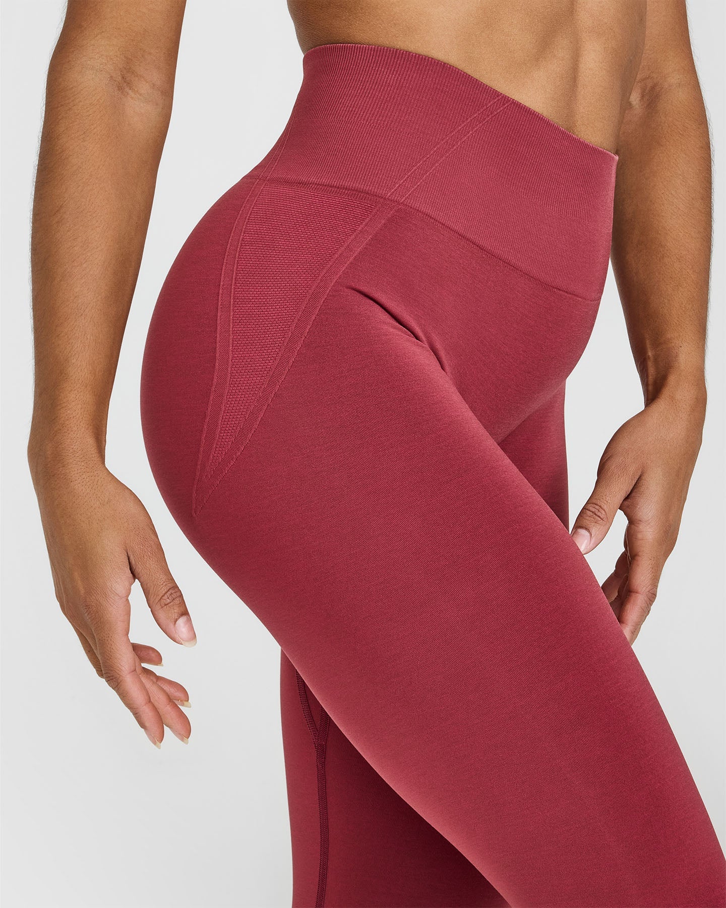 EffortlessLift Seamless Leggings with White Logo | Burnt Cherry - Image 4
