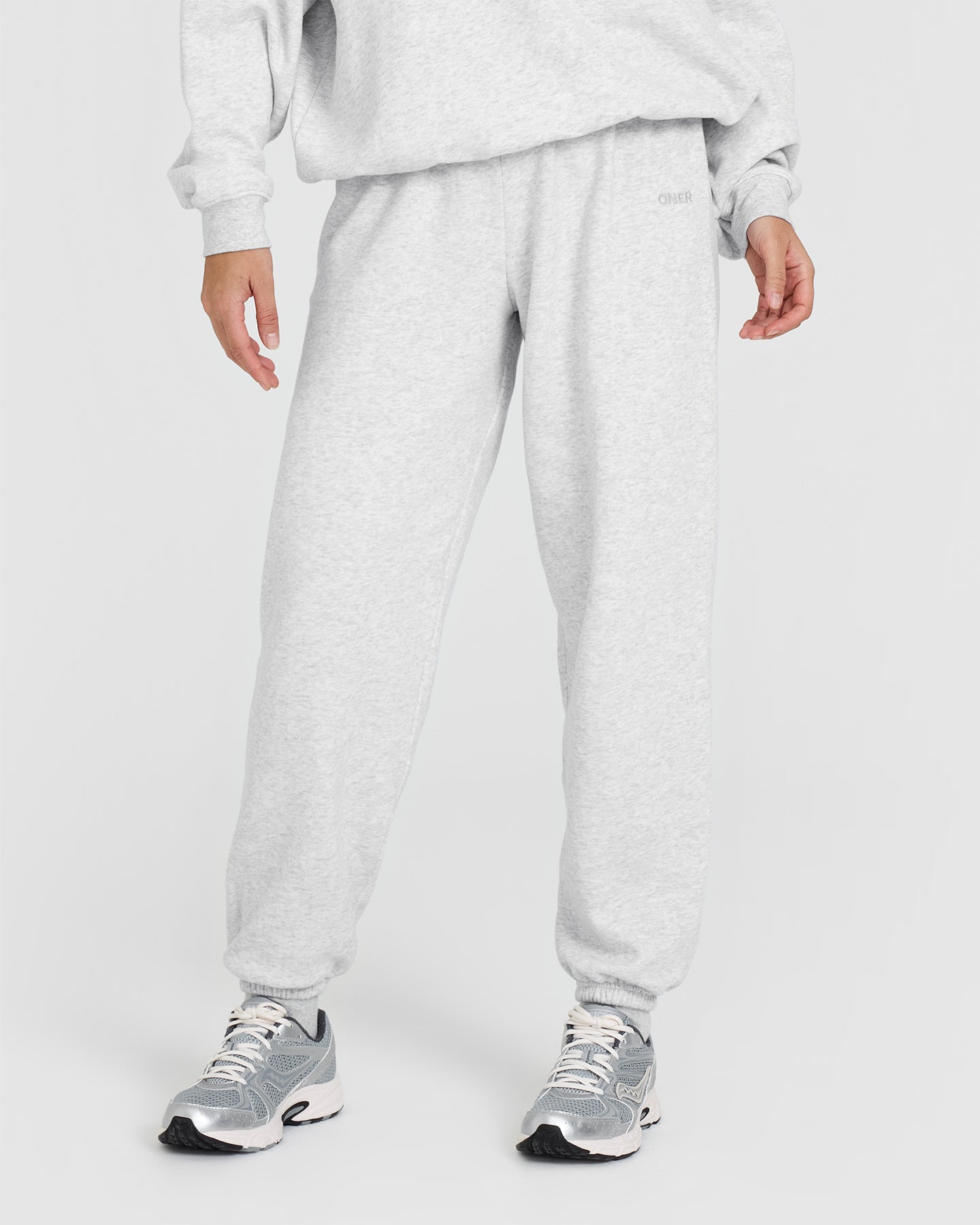 Mid Weight Joggers | Light Grey Marl