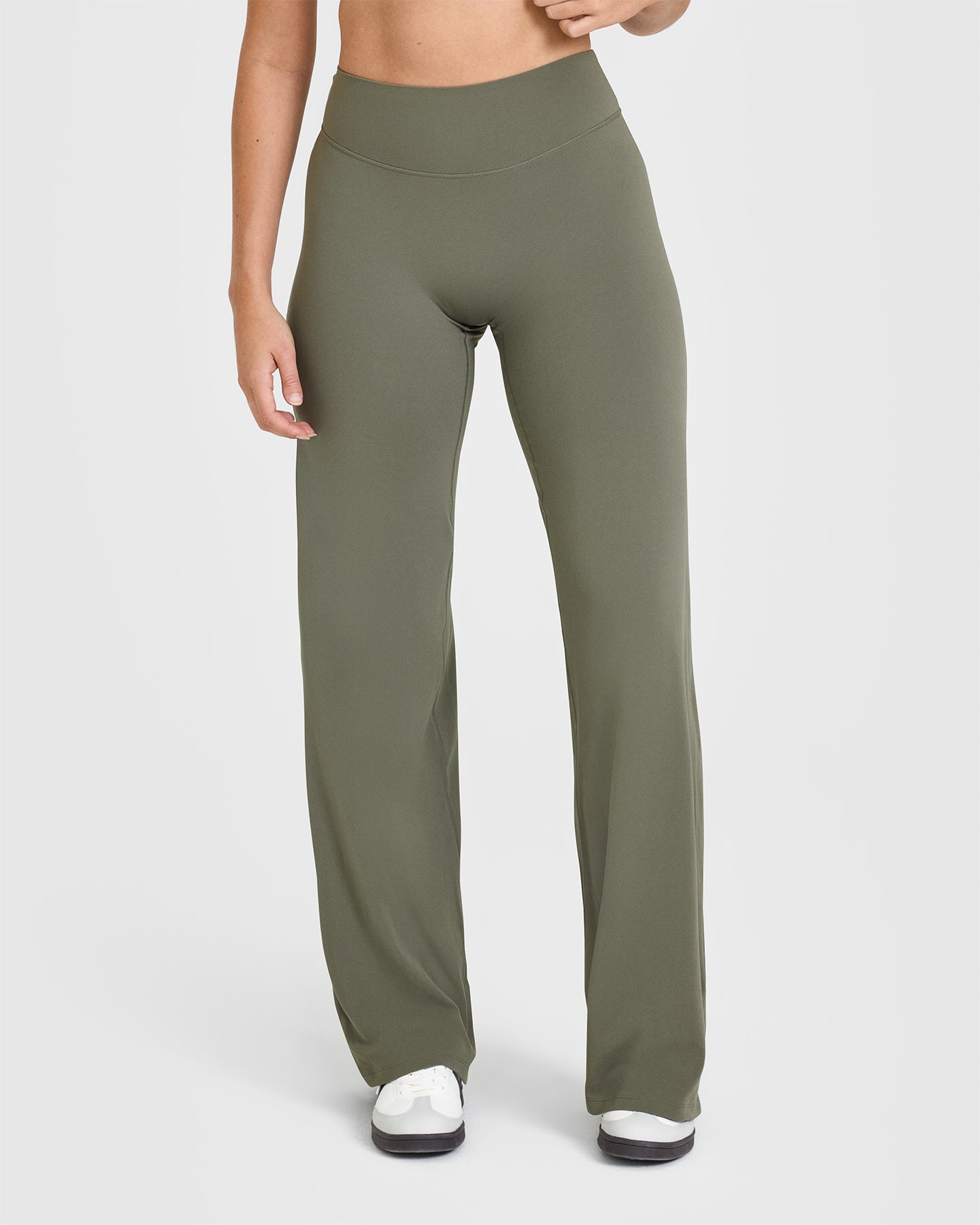 Alternative view of SoftMotion Straight Leg Bottoms with White Logo | Alpine Green