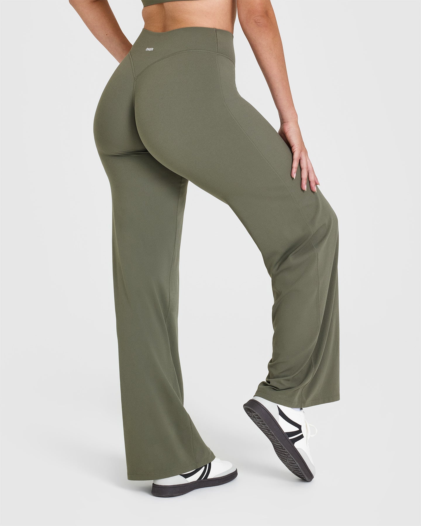 SoftMotion Straight Leg Bottoms with White Logo | Alpine Green