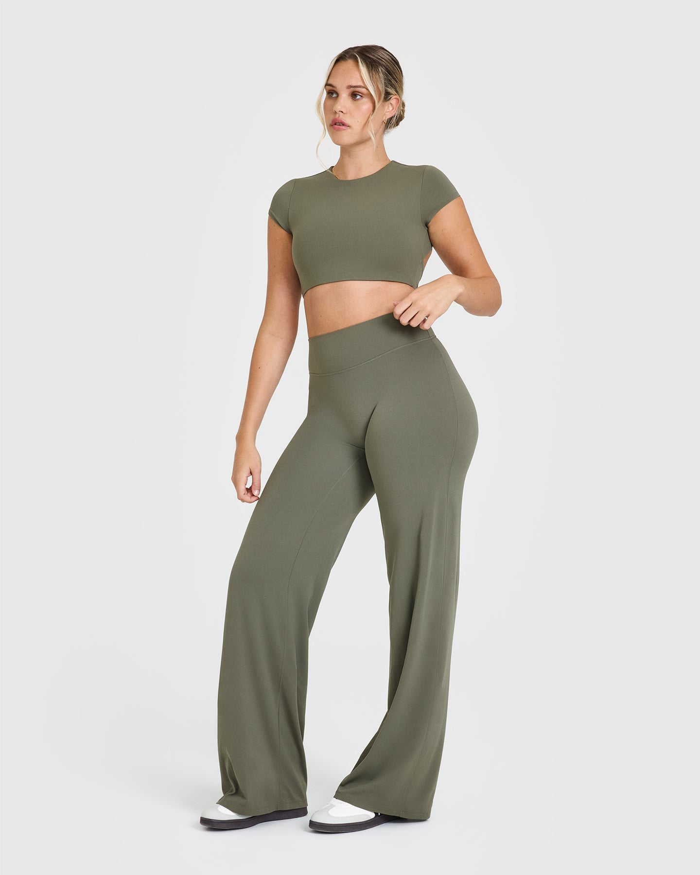 SoftMotion Straight Leg Bottoms with White Logo | Alpine Green - Image 3