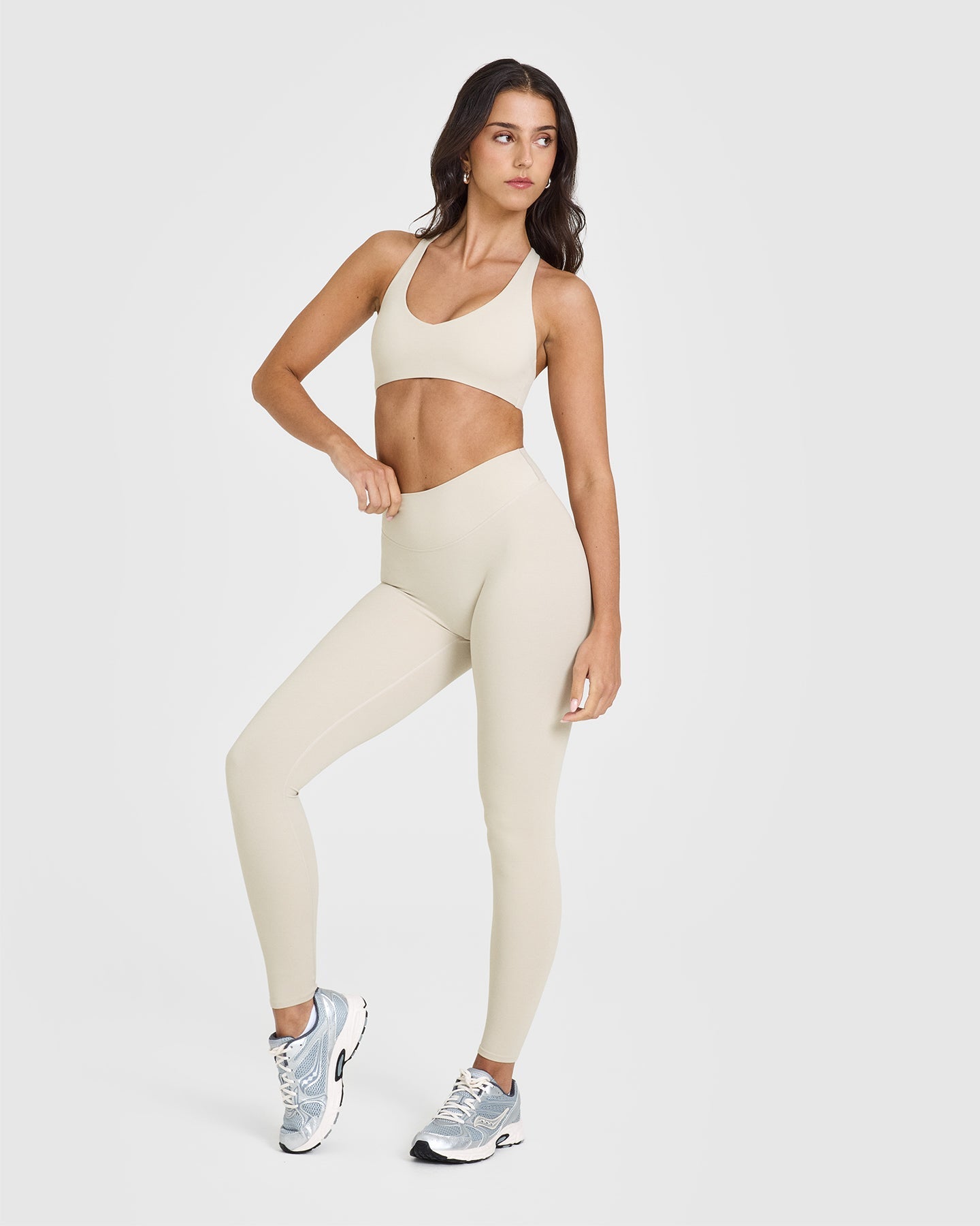 SoftMotion Leggings with White Logo | Sand - Image 3