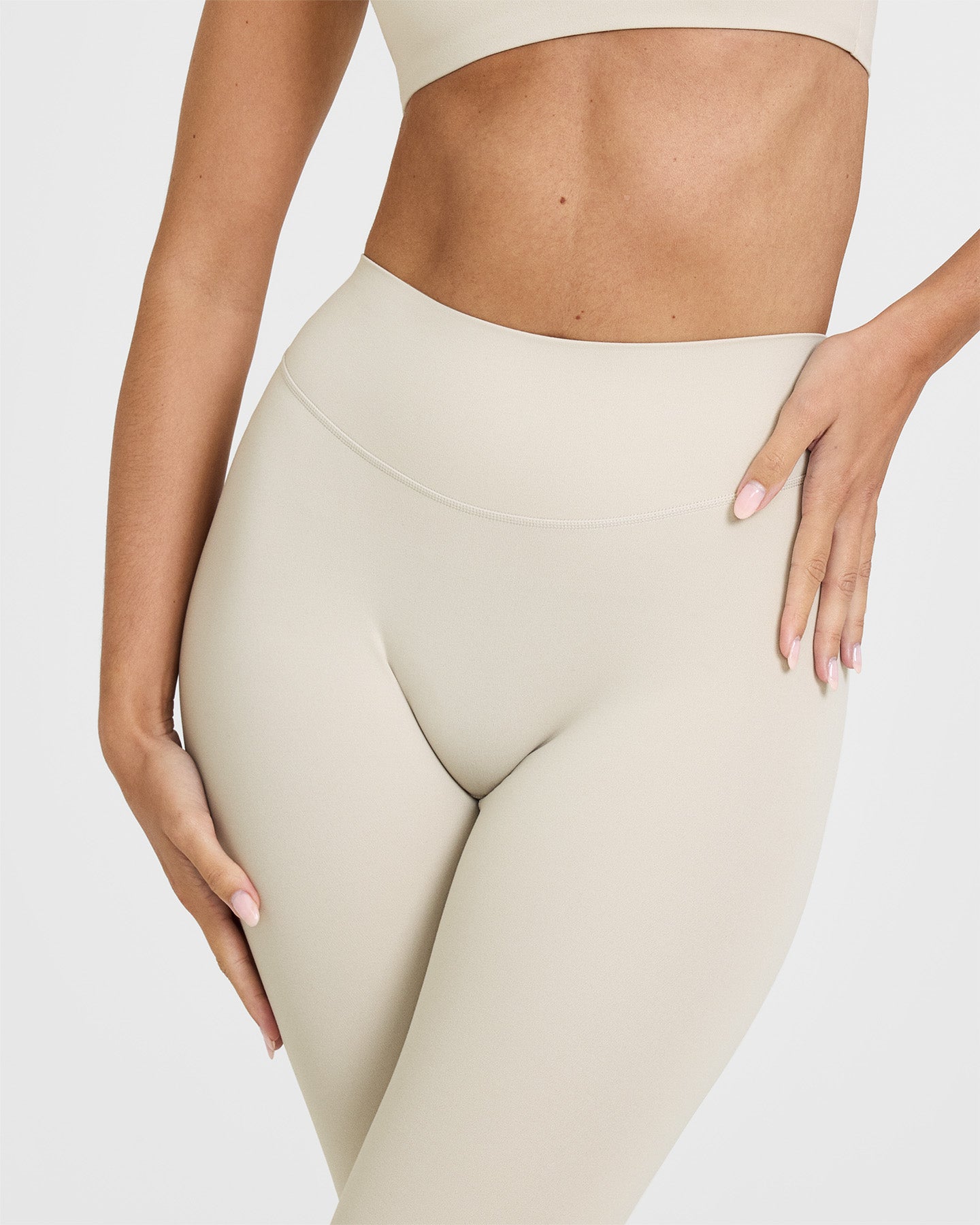SoftMotion Leggings with White Logo | Sand - Image 4