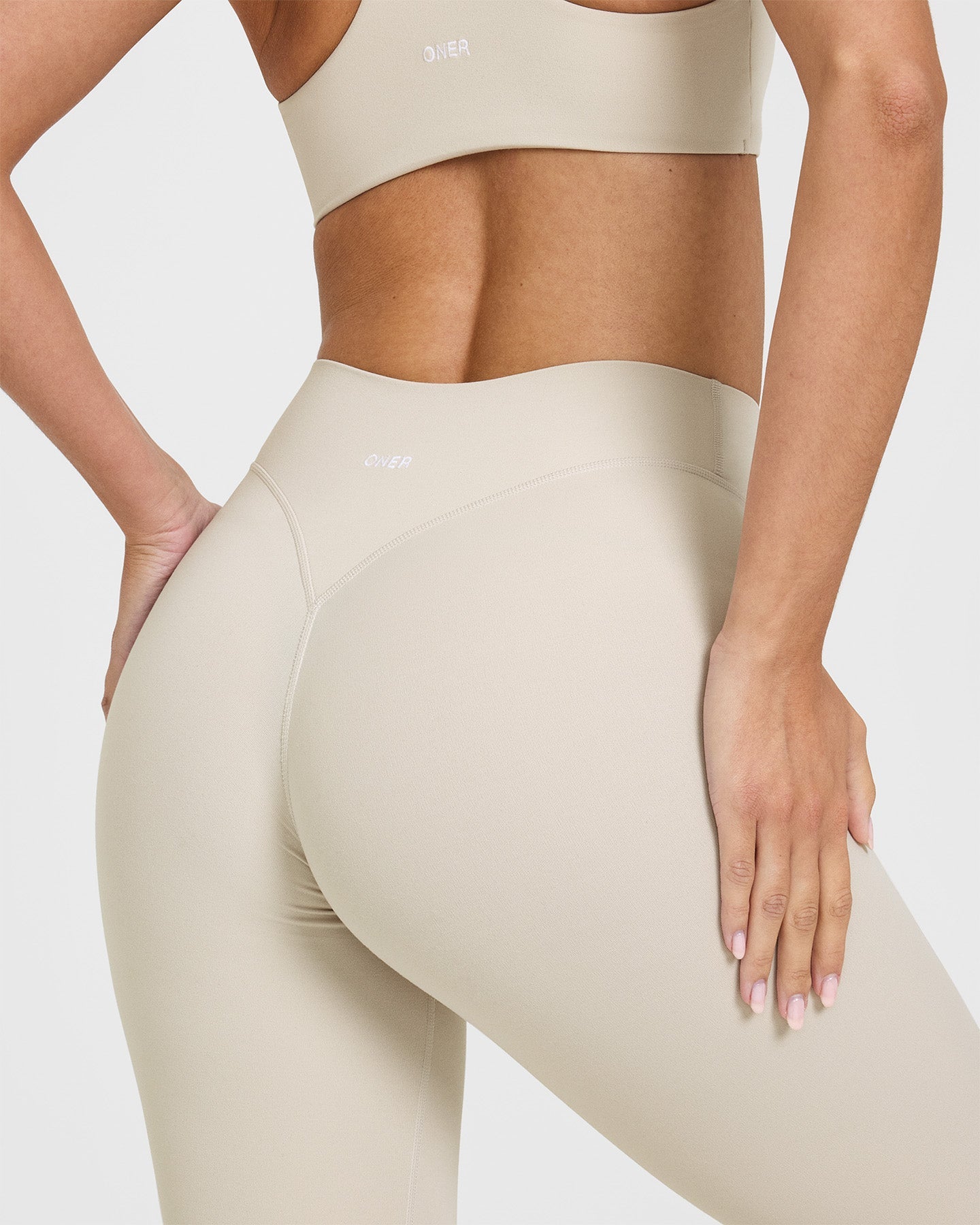 SoftMotion Leggings with White Logo | Sand - Image 5