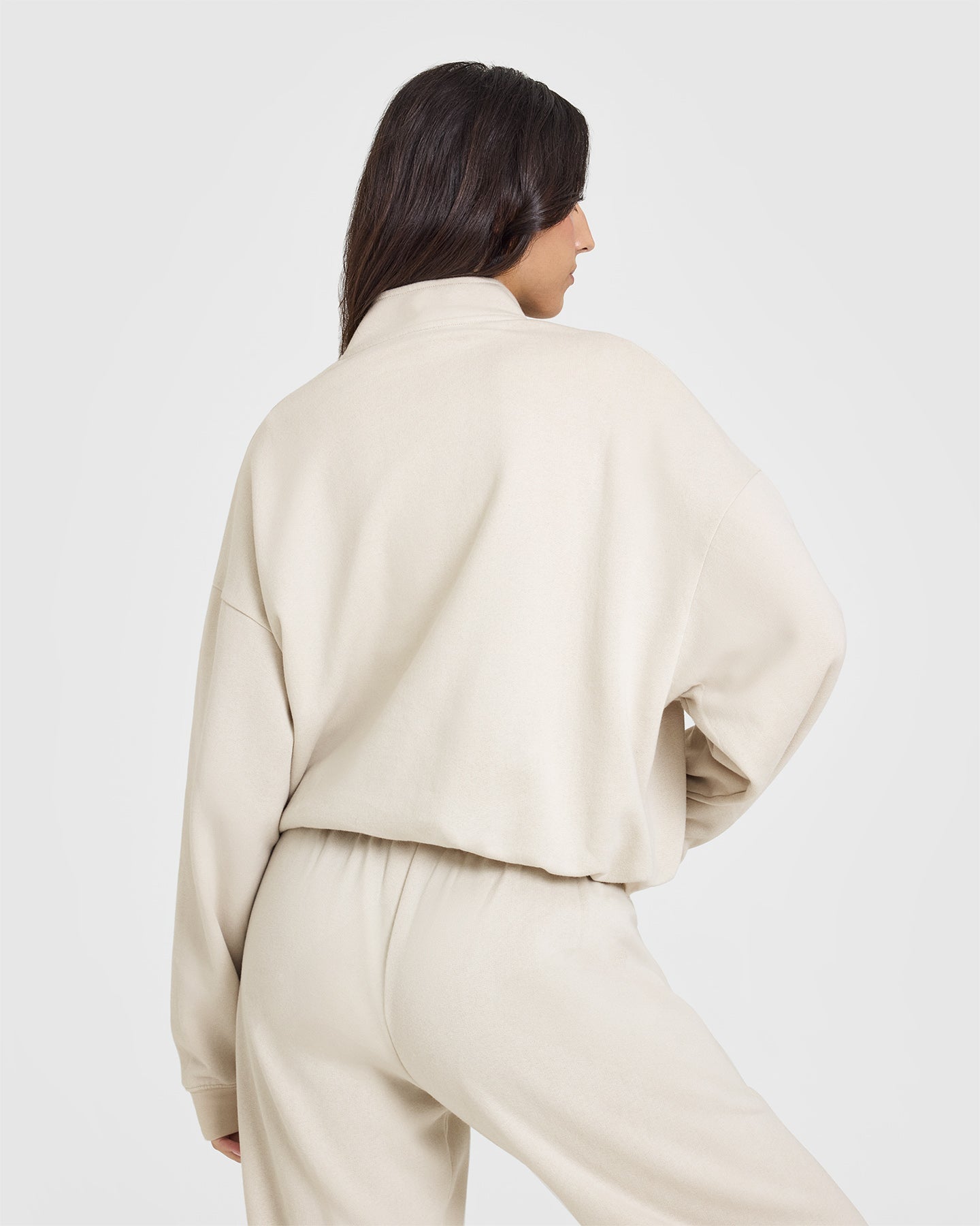 Alternative view of Mid Weight 1/4 Zip Sweatshirt | Sand