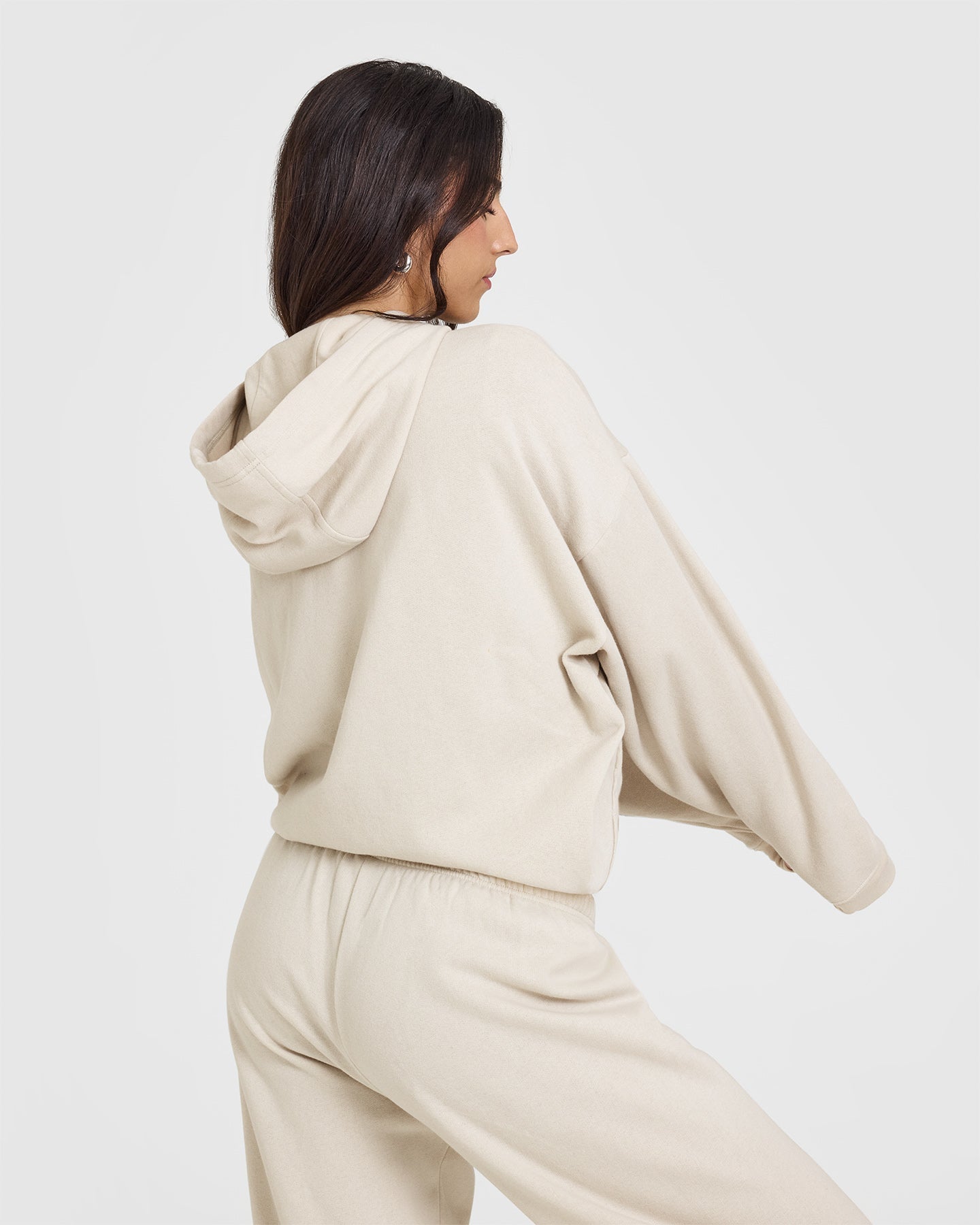 Alternative view of Mid Weight Zip Through Hoodie | Sand