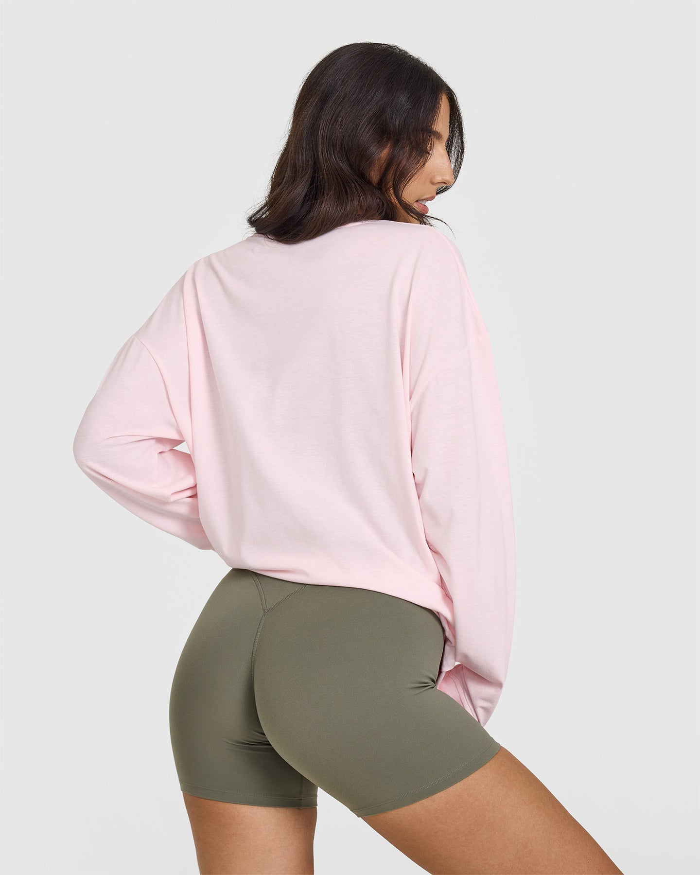 Alternative view of Classic Oversized Lightweight Long Sleeve Top | Ballet Pink
