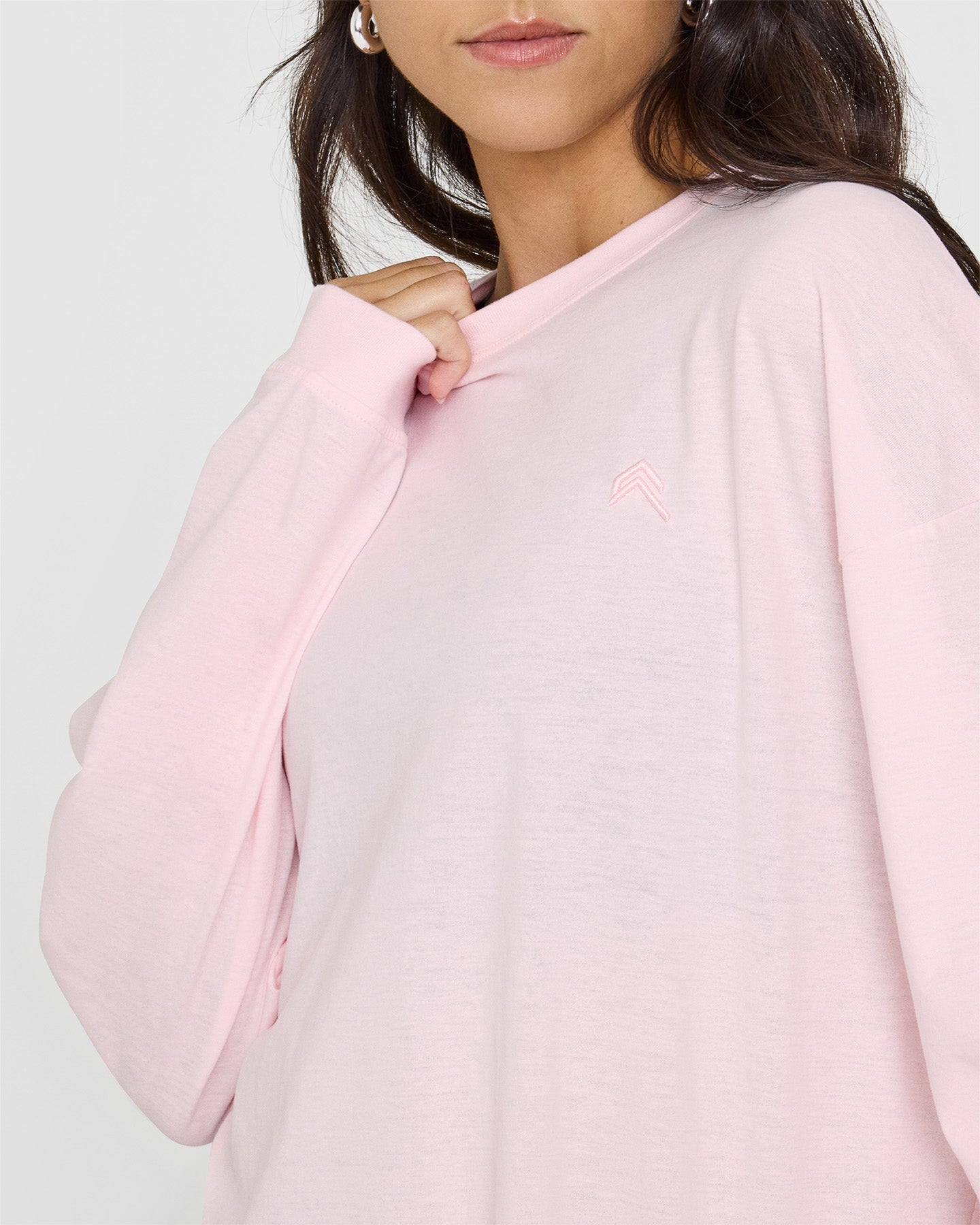 Classic Oversized Lightweight Long Sleeve Top | Ballet Pink - Image 4