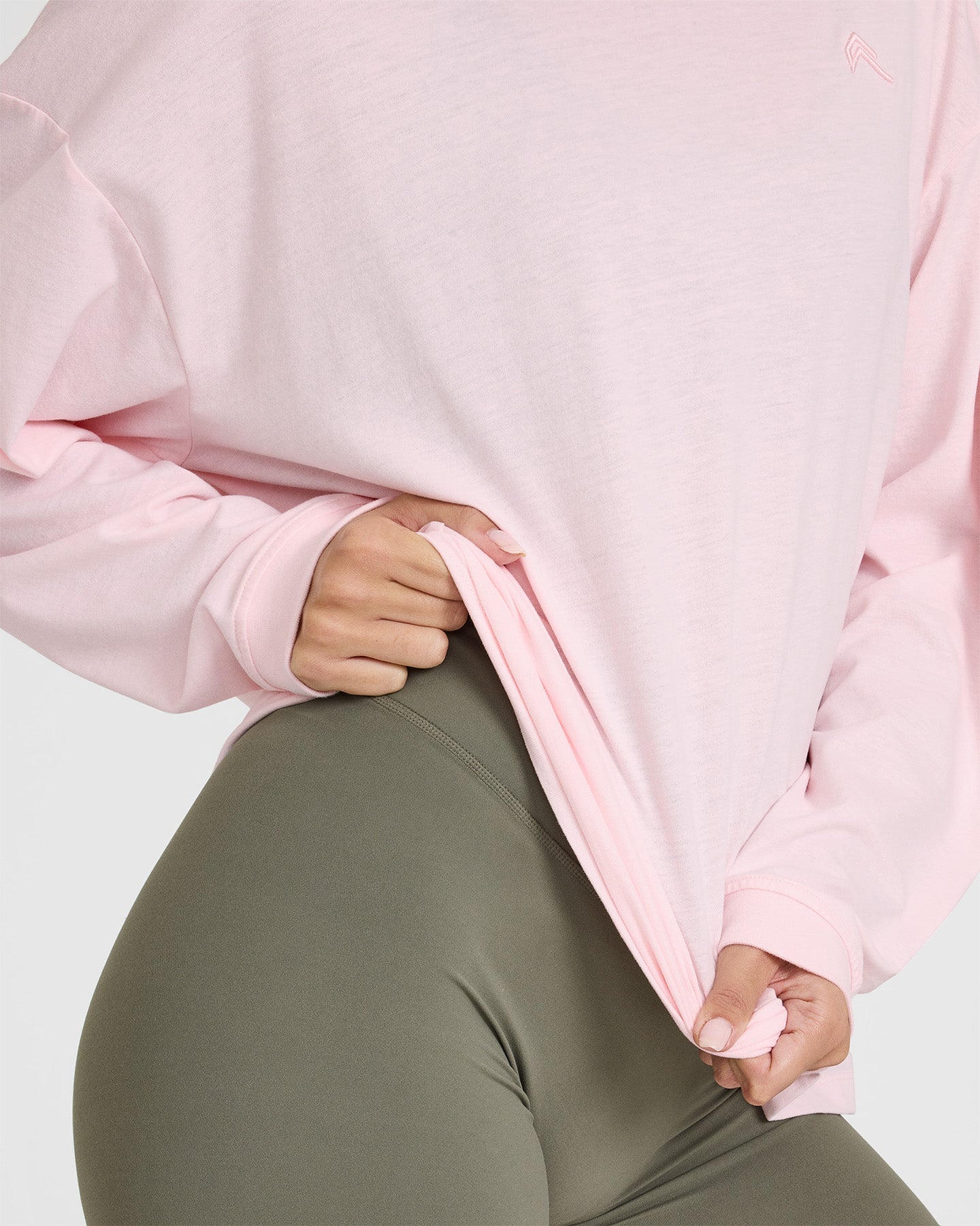 Classic Oversized Lightweight Long Sleeve Top | Ballet Pink - Image 5