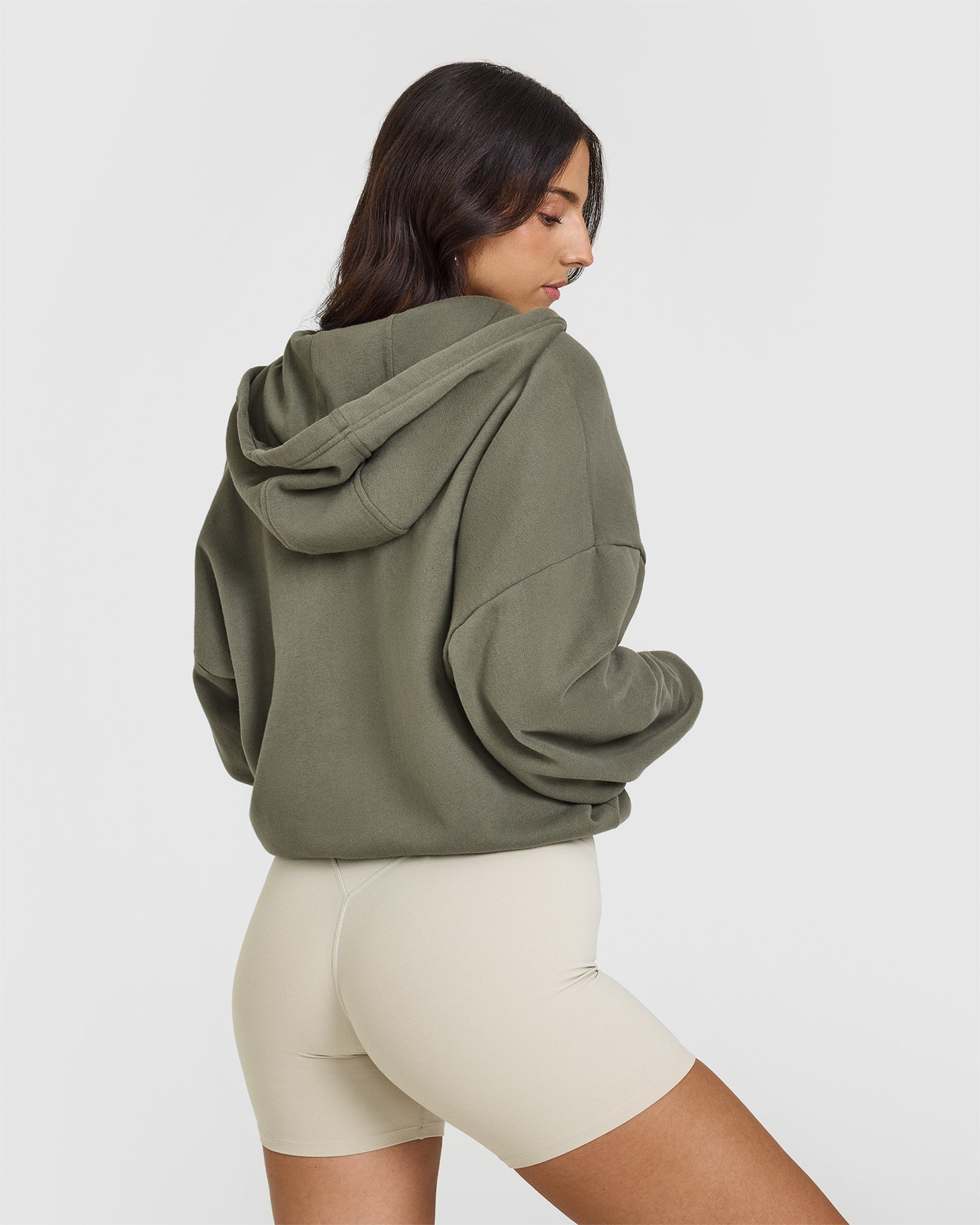 Alternative view of Mid Weight Zip Through Hoodie | Alpine Green