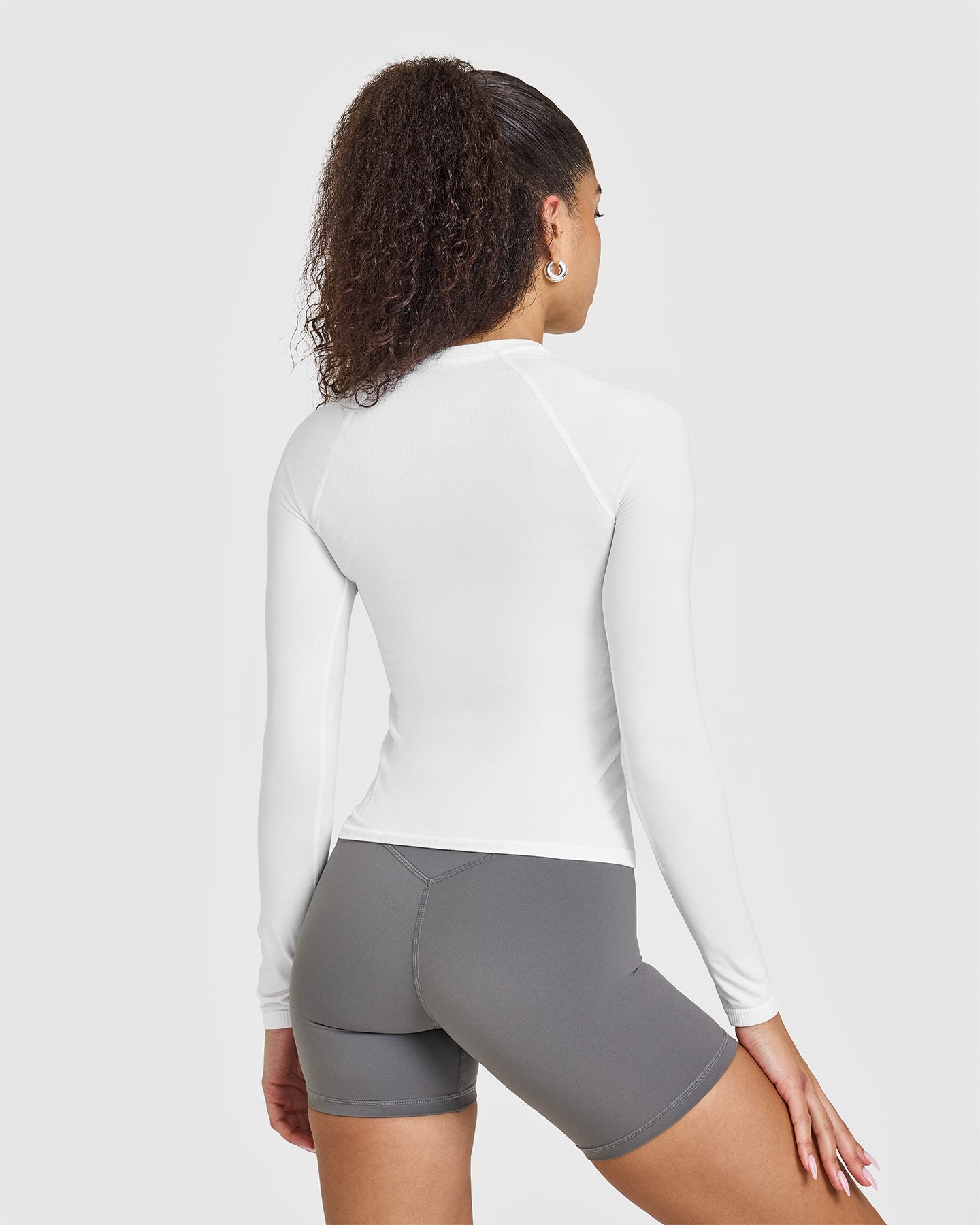 Alternative view of Go To Seamless Fitted Long Sleeve Top | White