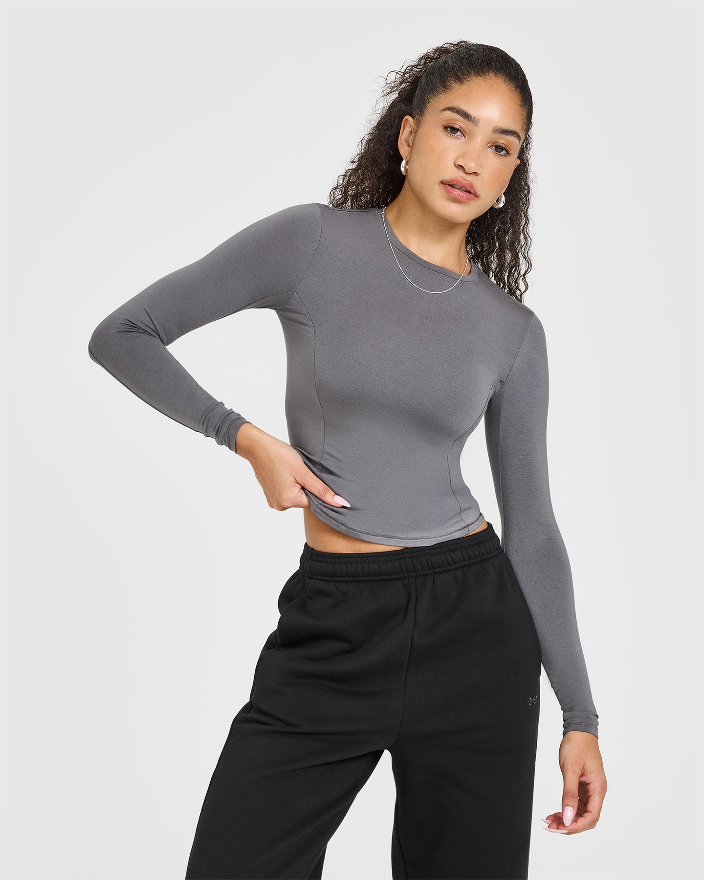 Mellow Soft Long Sleeve Top | Ash Grey