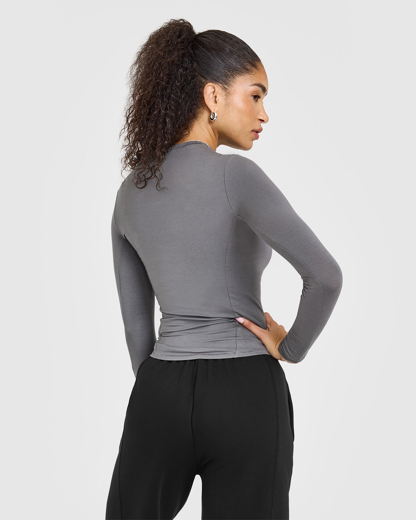 Alternative view of Mellow Soft Long Sleeve Top | Ash Grey