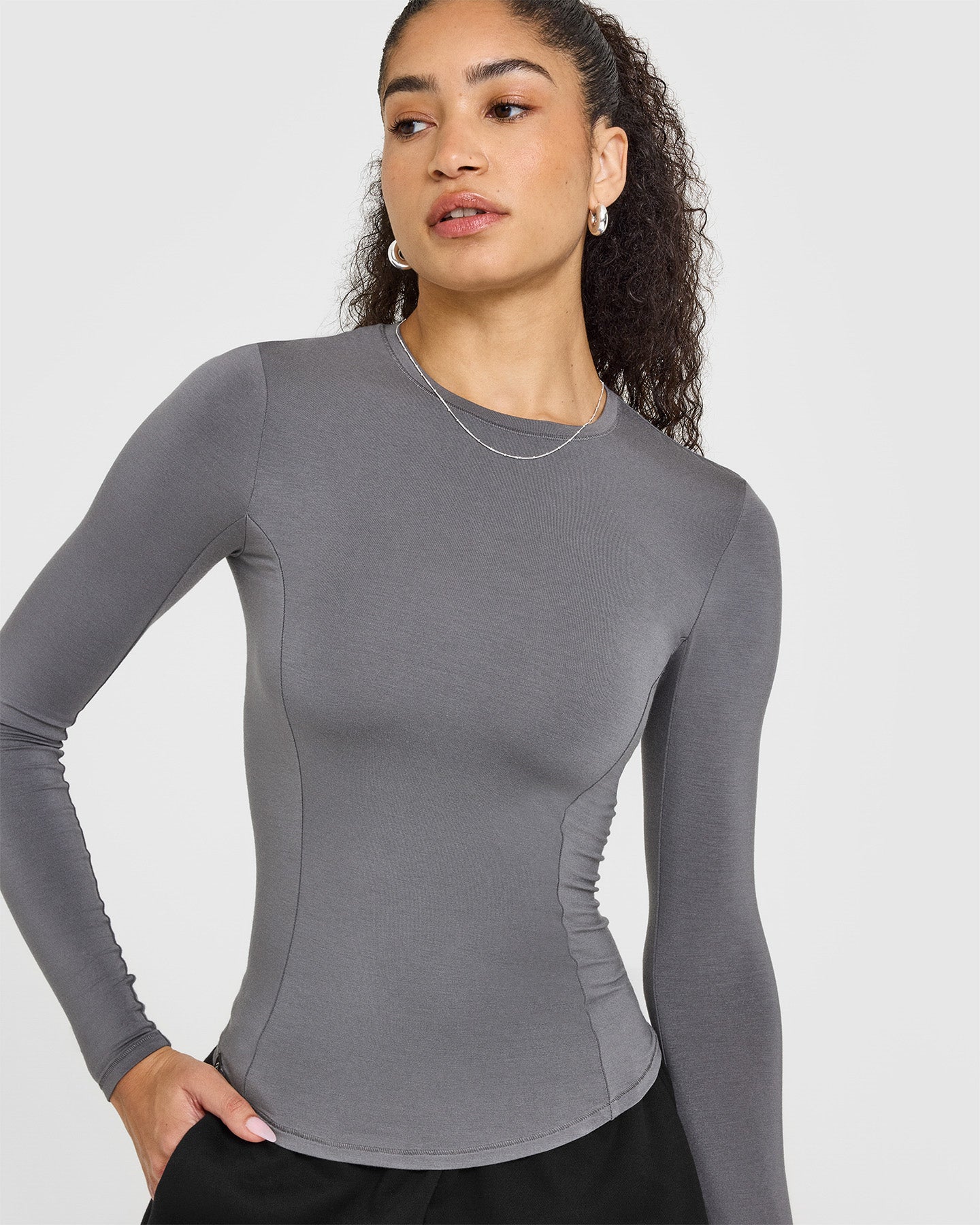 Mellow Soft Long Sleeve Top | Ash Grey - Image 5