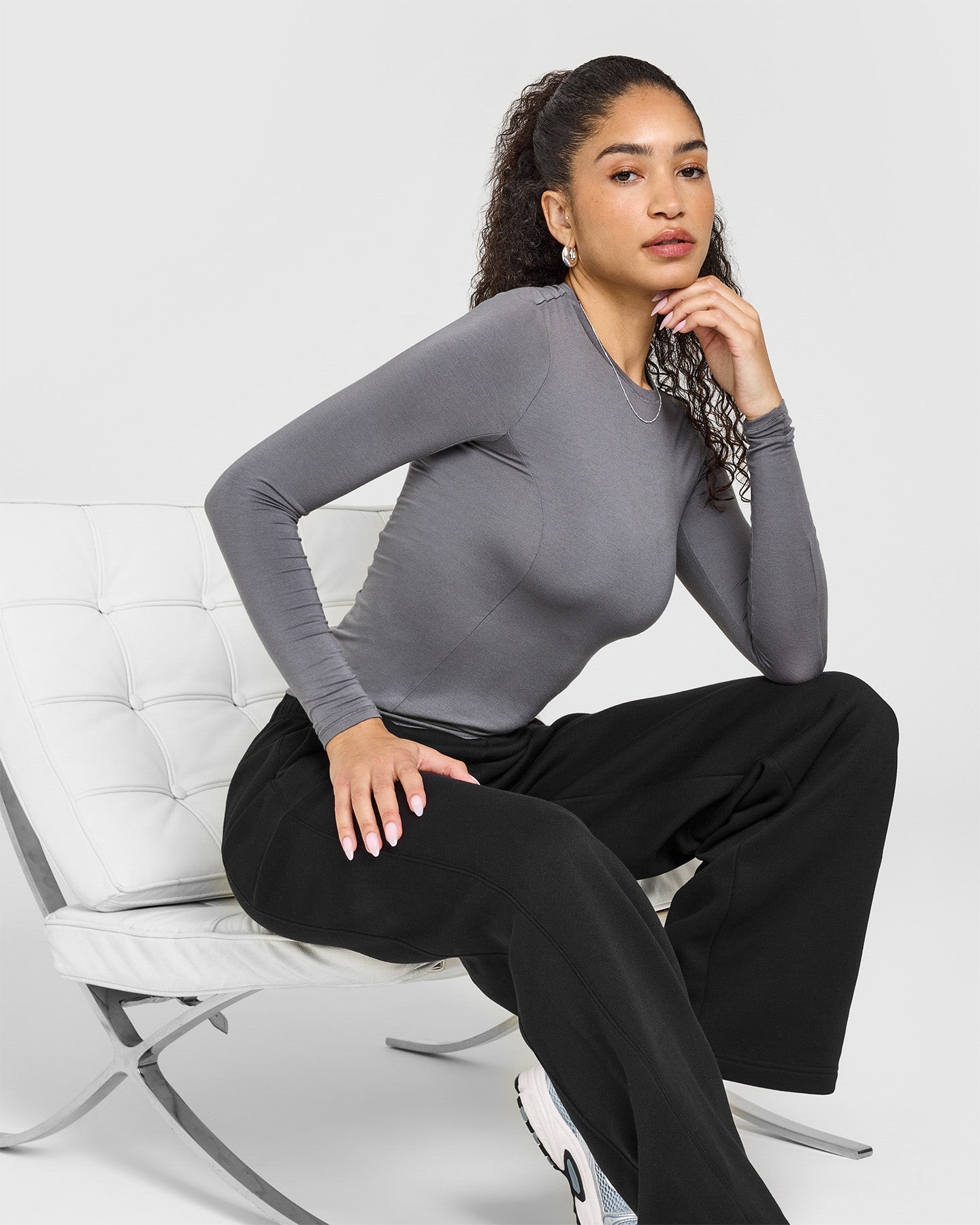 Mellow Soft Long Sleeve Top | Ash Grey - Image 6