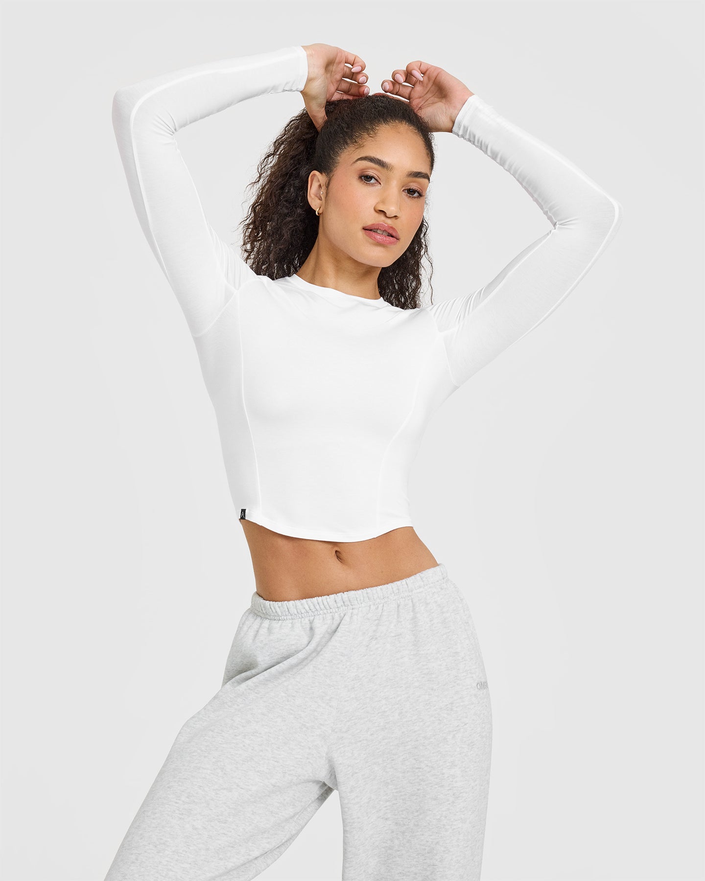 Mellow Soft Mid Long Sleeve Top | White