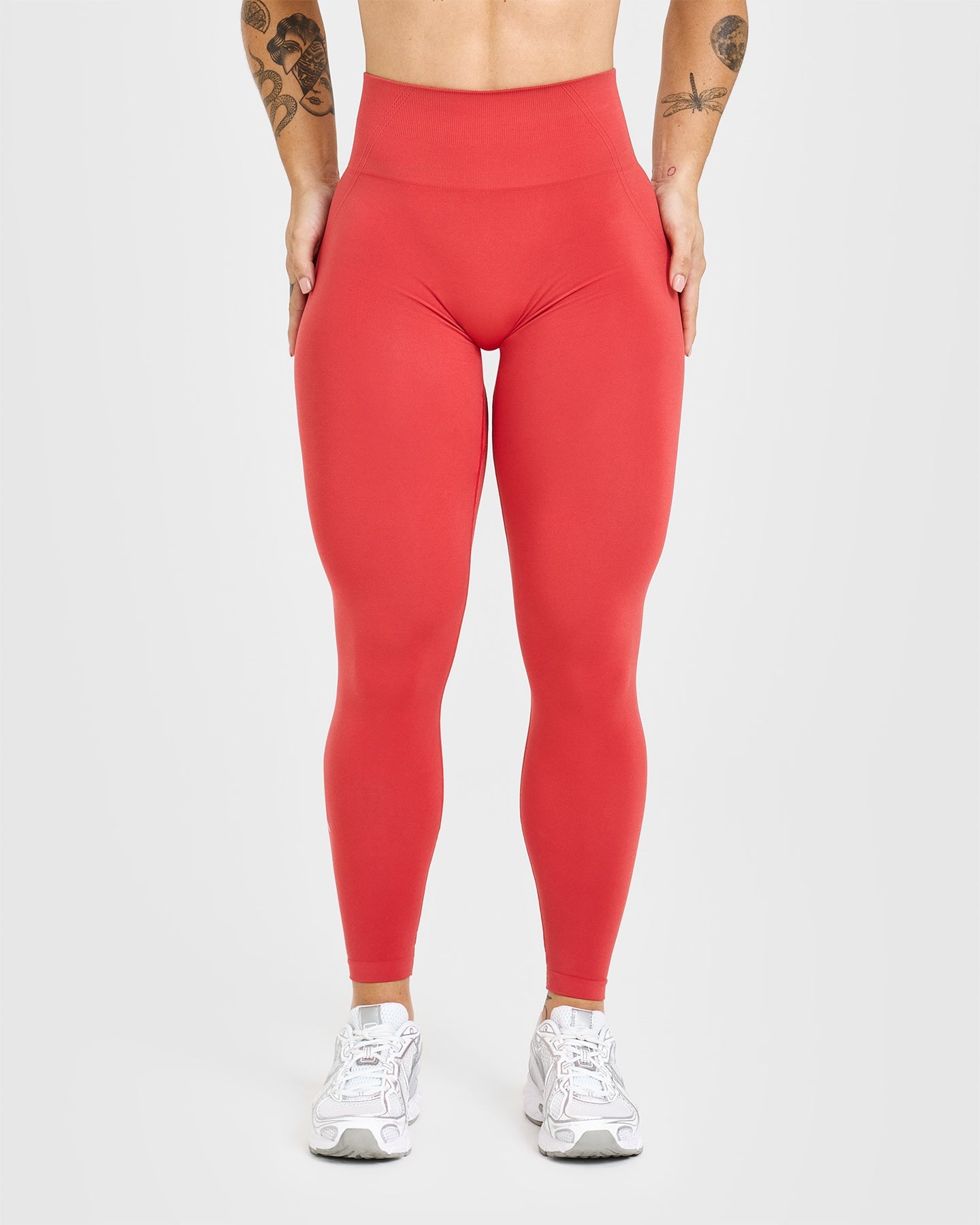 EffortlessLift Seamless Leggings with White Logo | Sweet Red