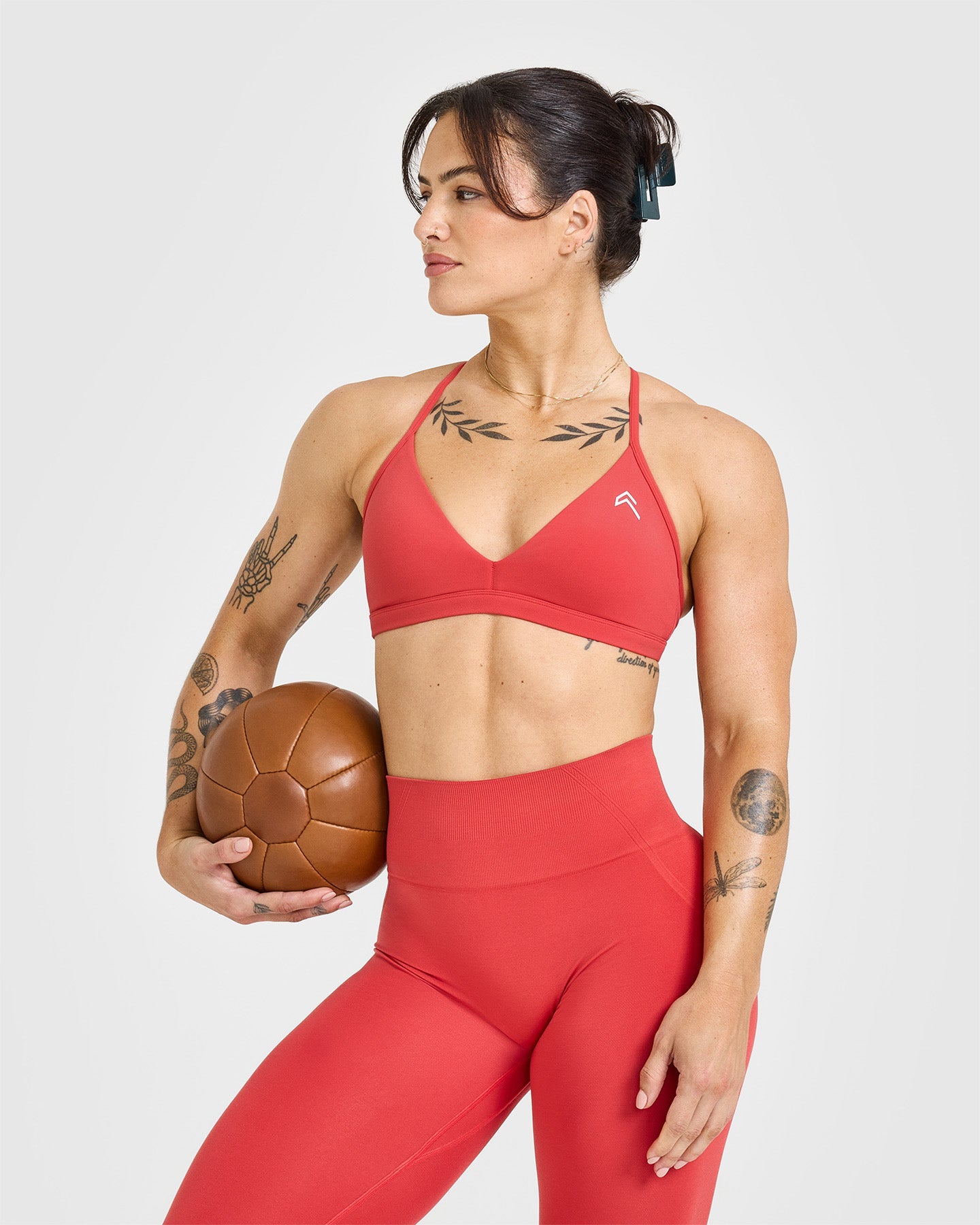 EffortlessLift Seamless Leggings with White Logo | Sweet Red - Image 6