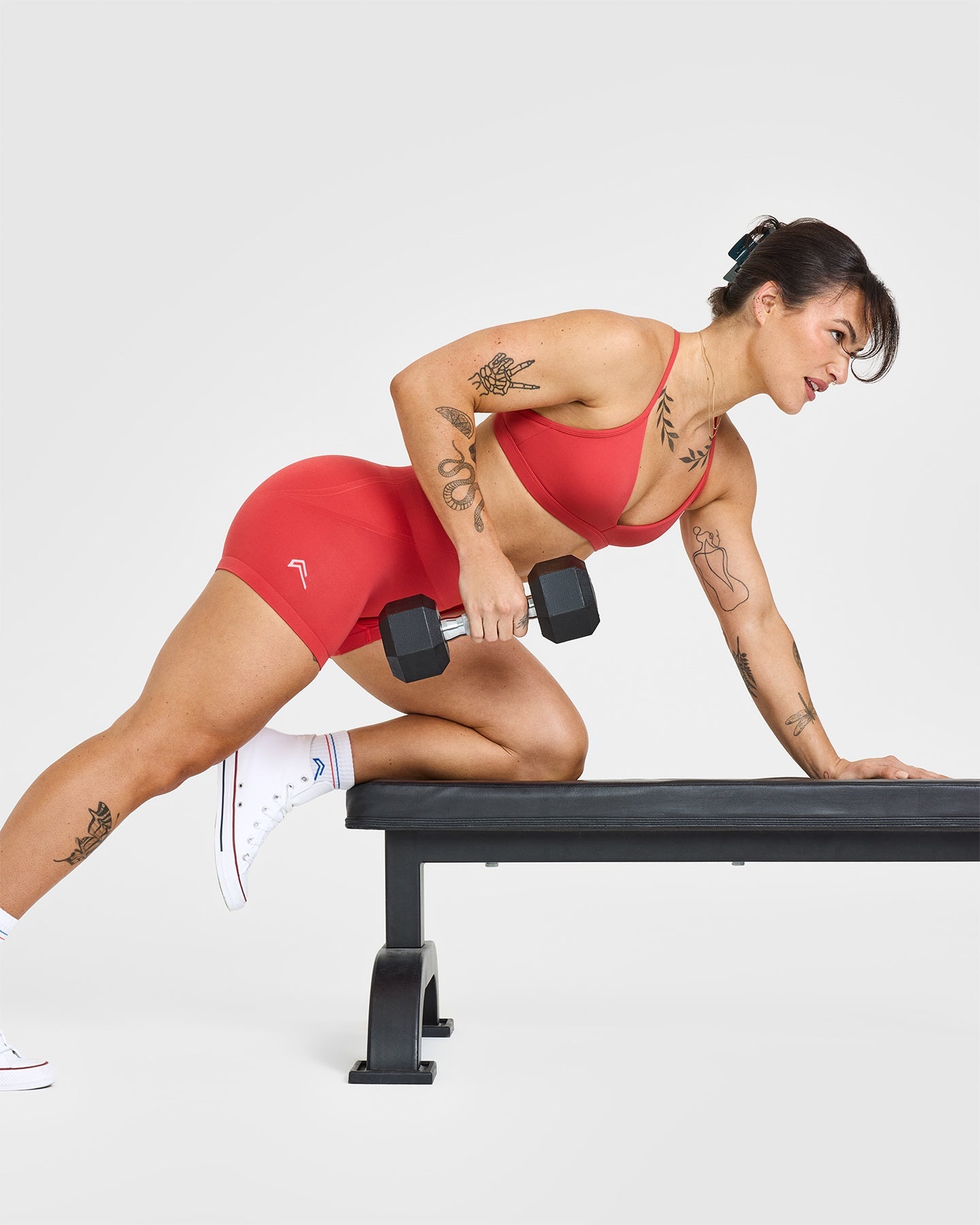 EffortlessLift Seamless Shorts with White Logo | Sweet Red - Image 6