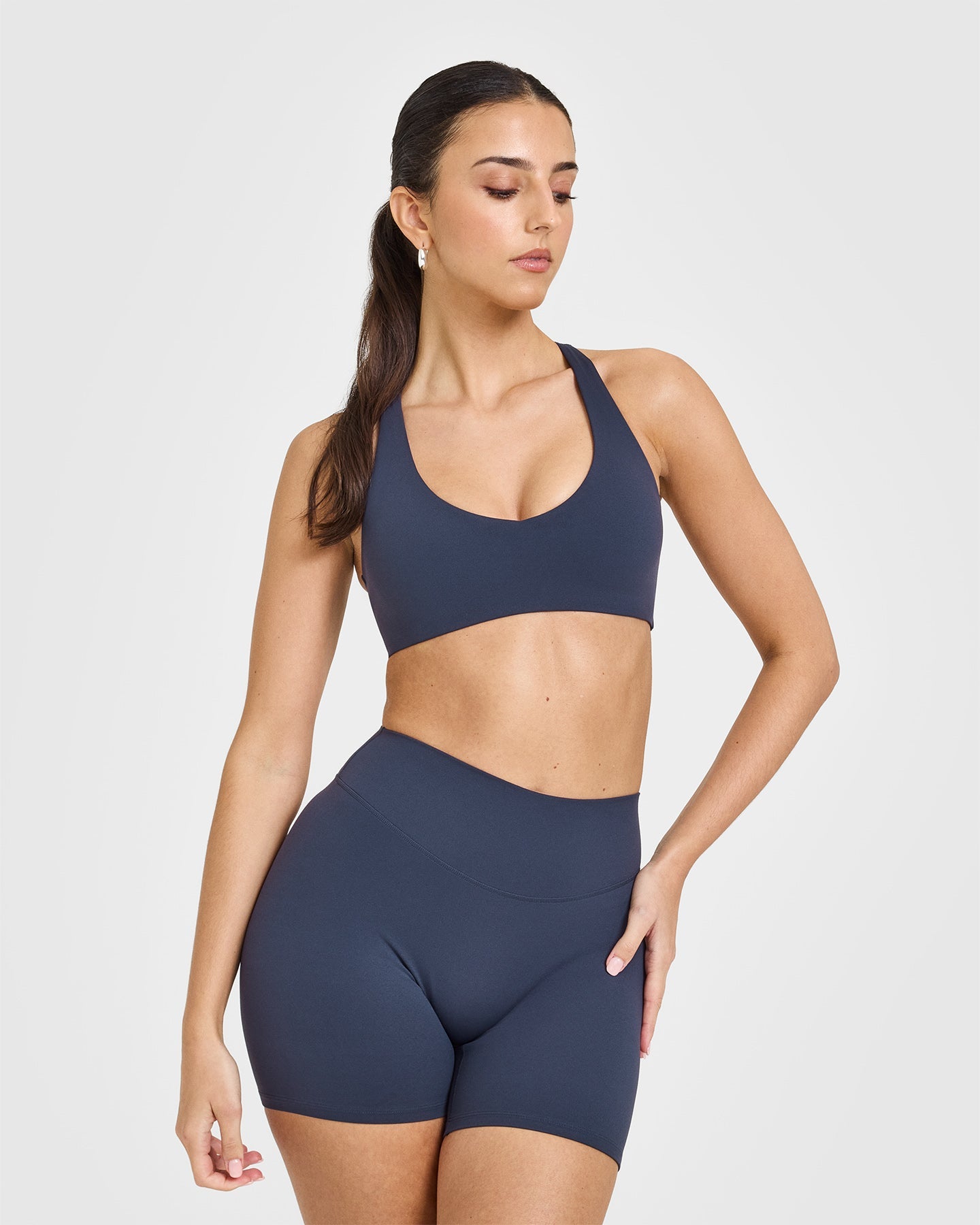 SoftMotion Bralette with White Logo | True Blue