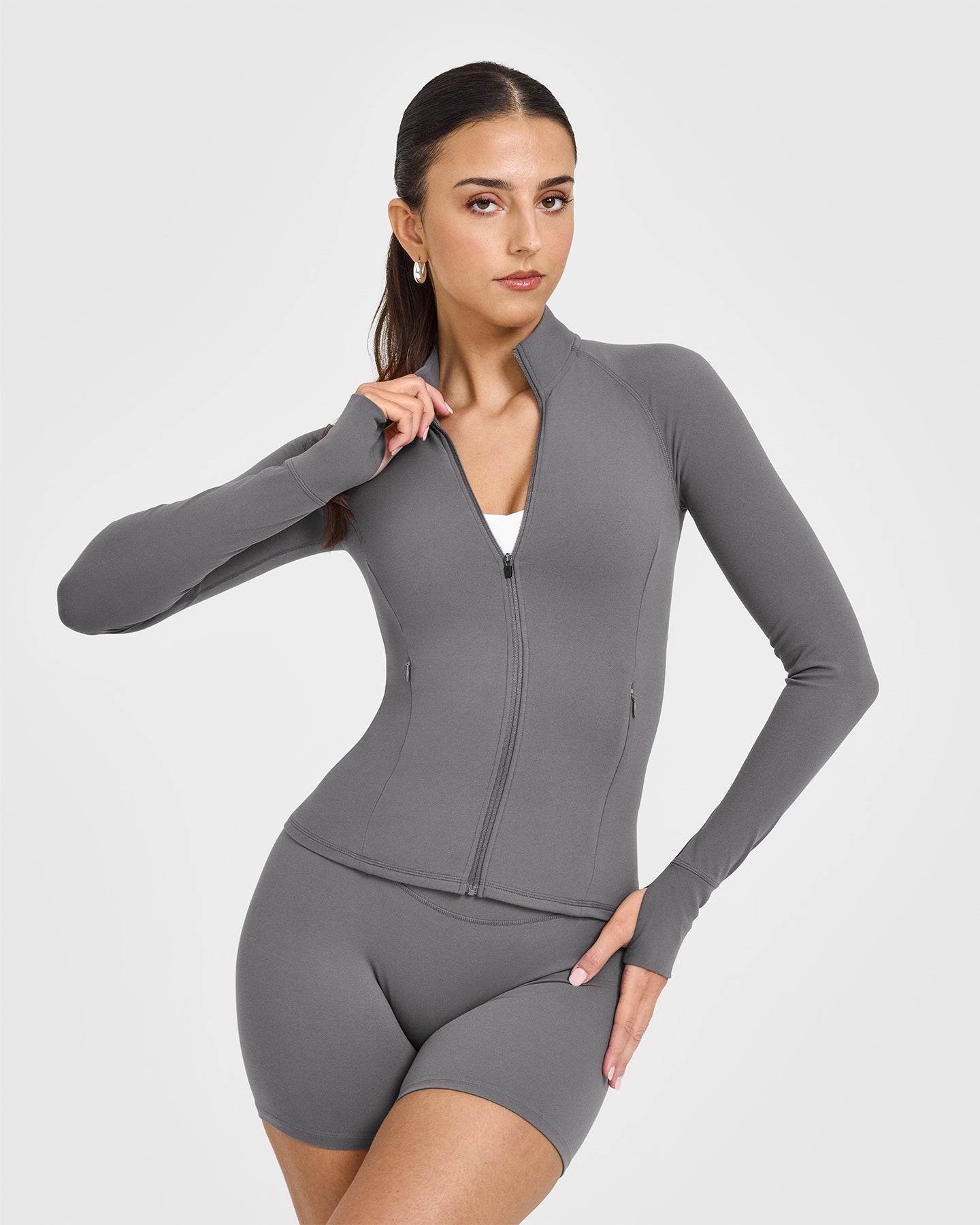 SoftMotion Jacket with White Logo | Ash Grey