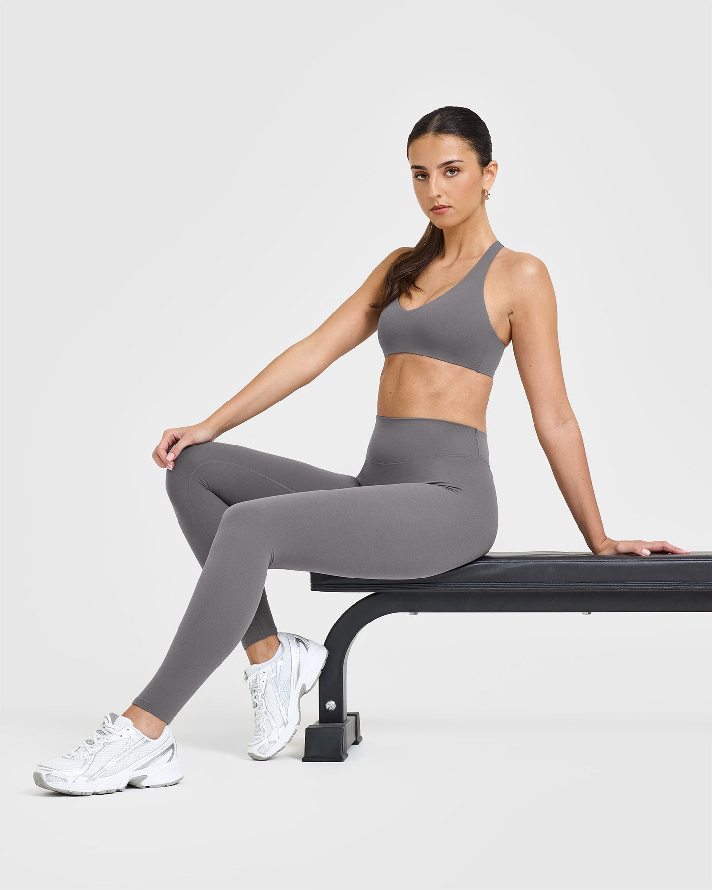 SoftMotion Leggings with White Logo | Ash Grey - Image 6