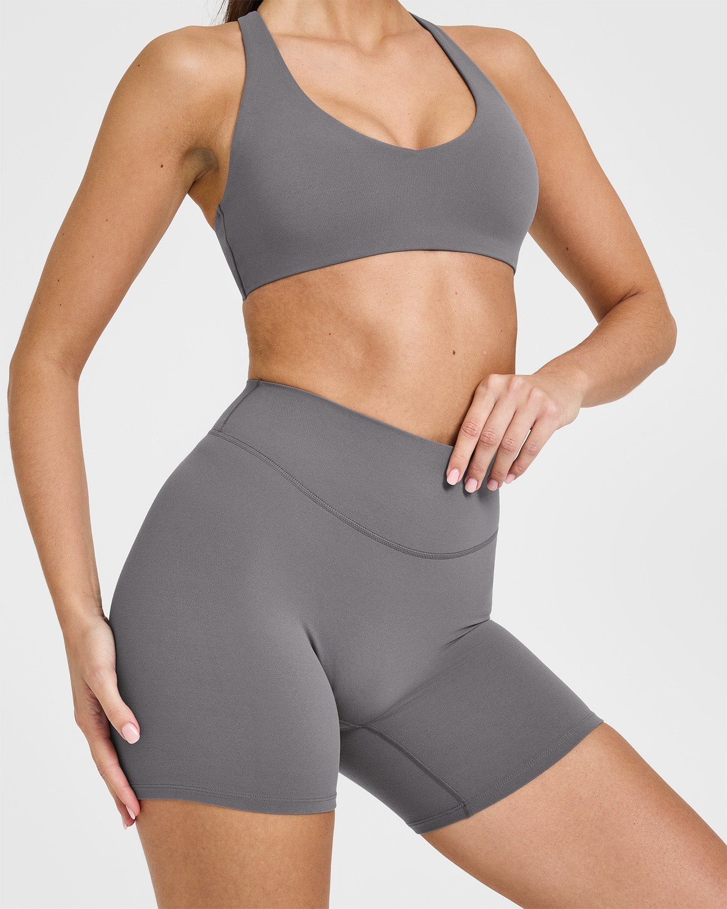 SoftMotion Shorts 6" with White Logo | Ash Grey - Image 4